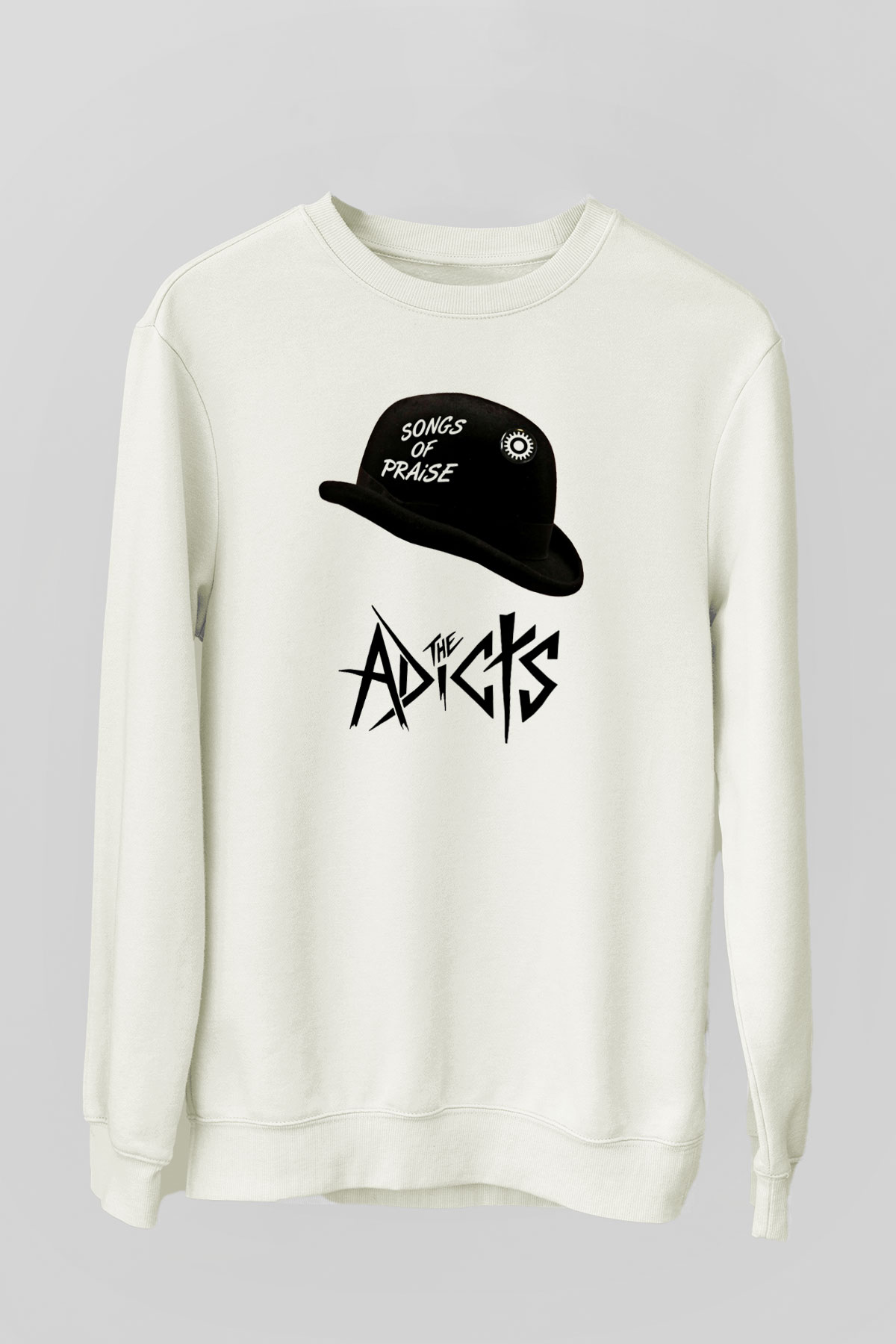 Adicts Baskılı Unisex Beyaz Sweatshirt