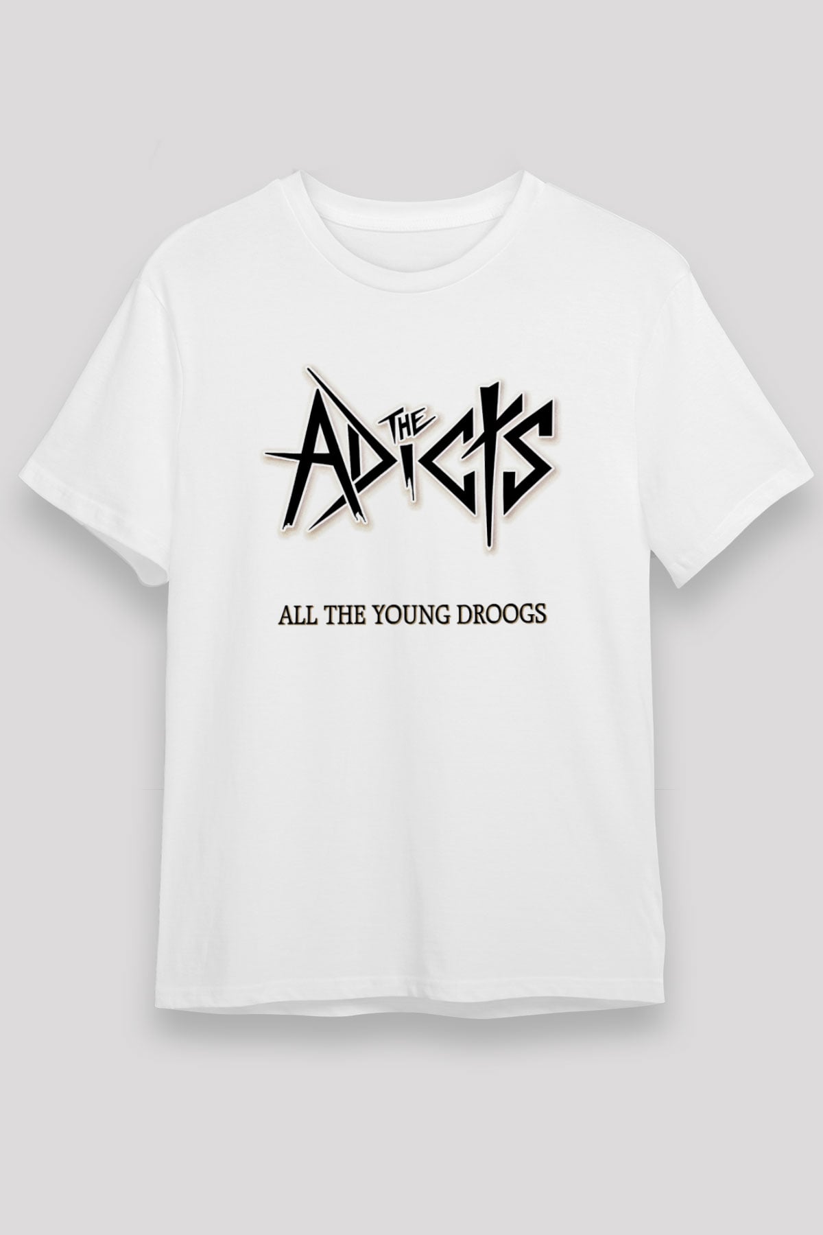 Adicts Baskılı Unisex Beyaz Tişört