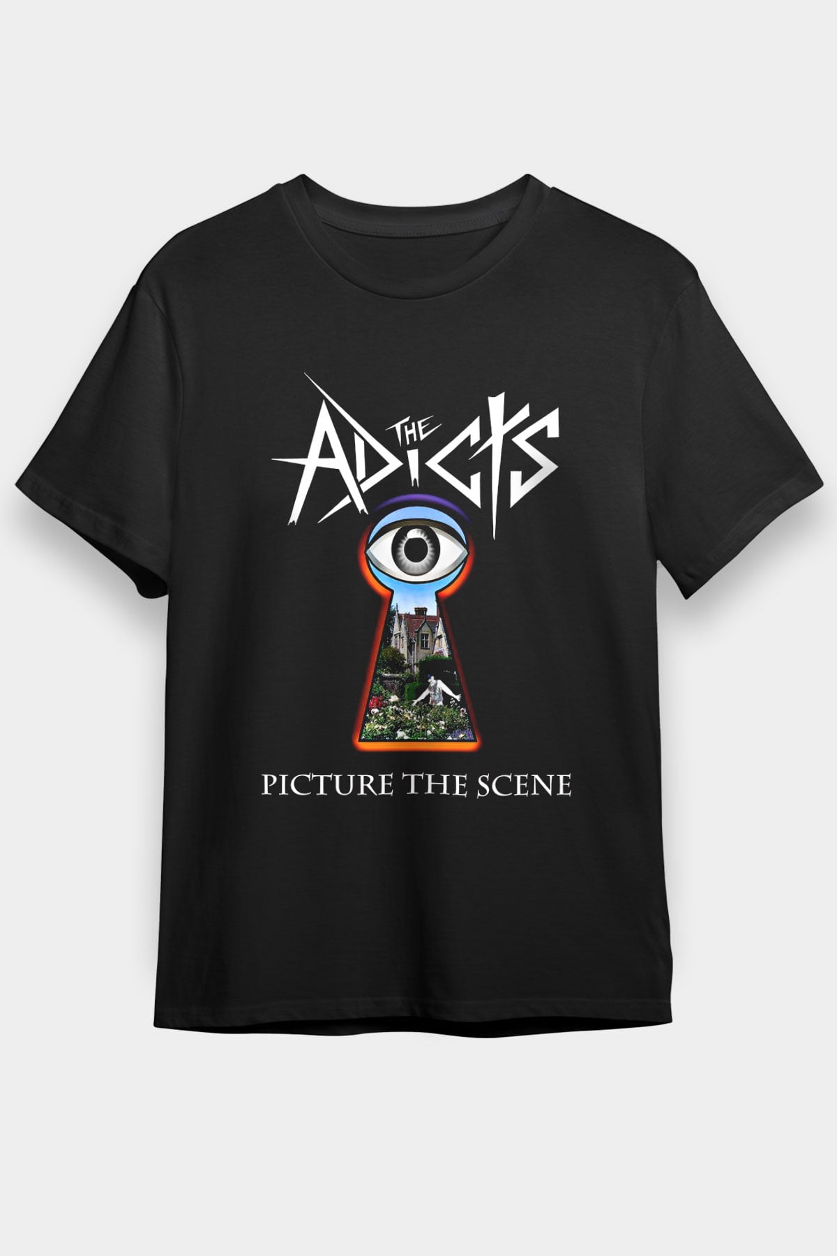 Adicts Baskılı Unisex Siyah Tişört