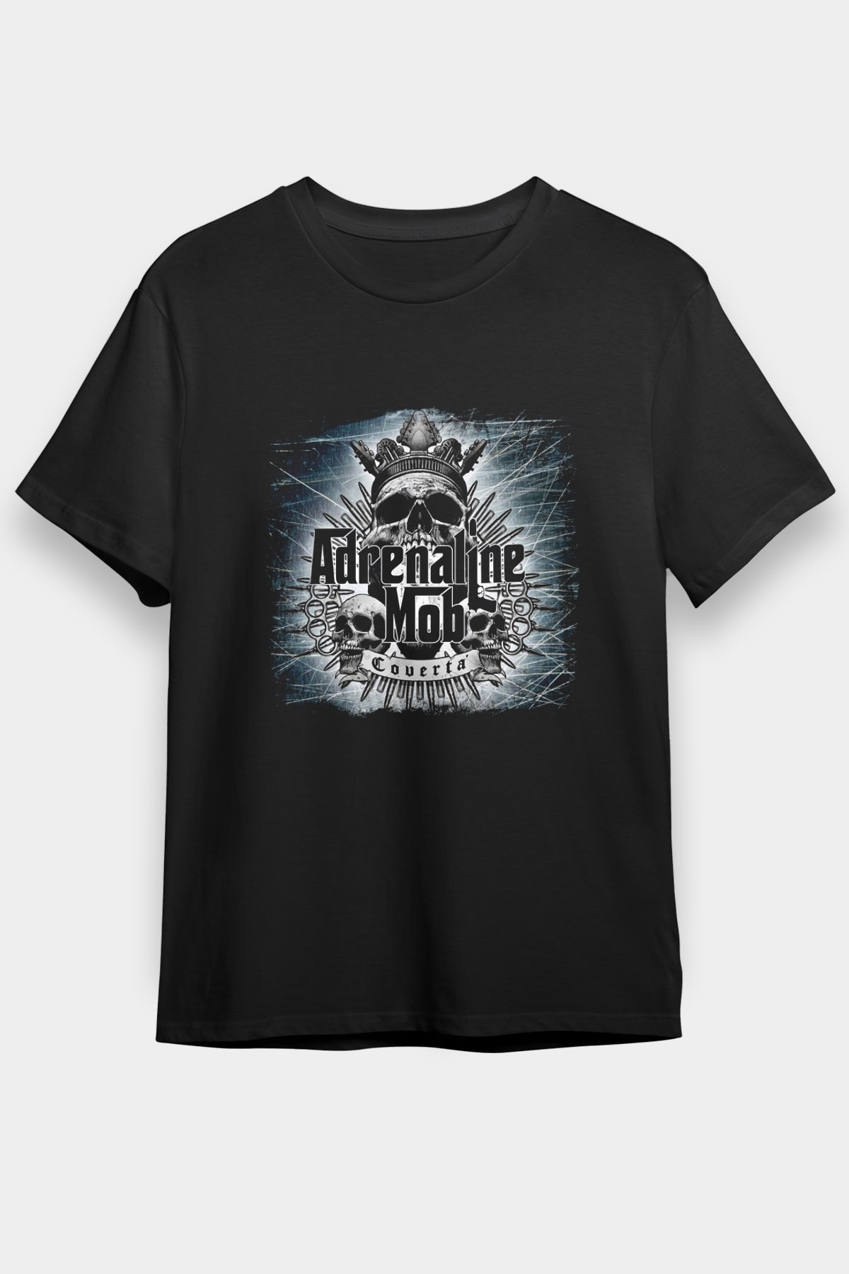 Adrenaline Mob Baskılı Unisex Siyah Tişört