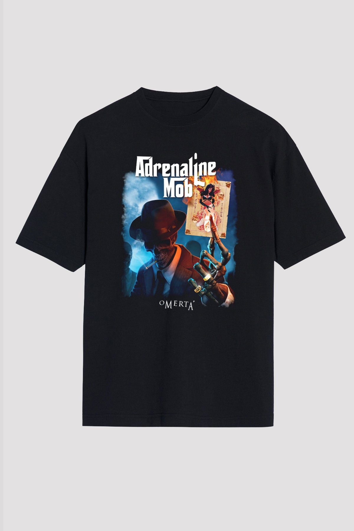 Adrenaline Mob Siyah Unisex Oversize Tişört T-Shirt