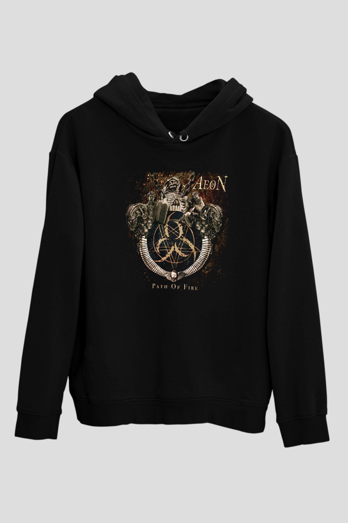 Aeon Siyah Unisex Kapüşonlu Sweatshirt