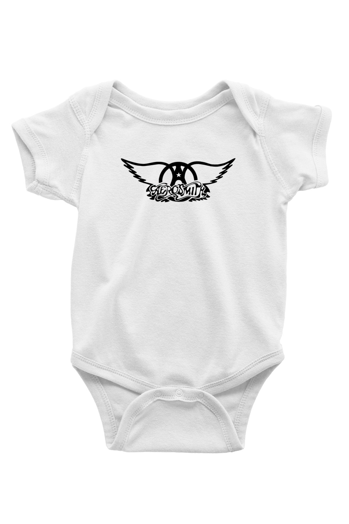 Aerosmith Baskılı Beyaz Unisex Bebek Body - Zıbın