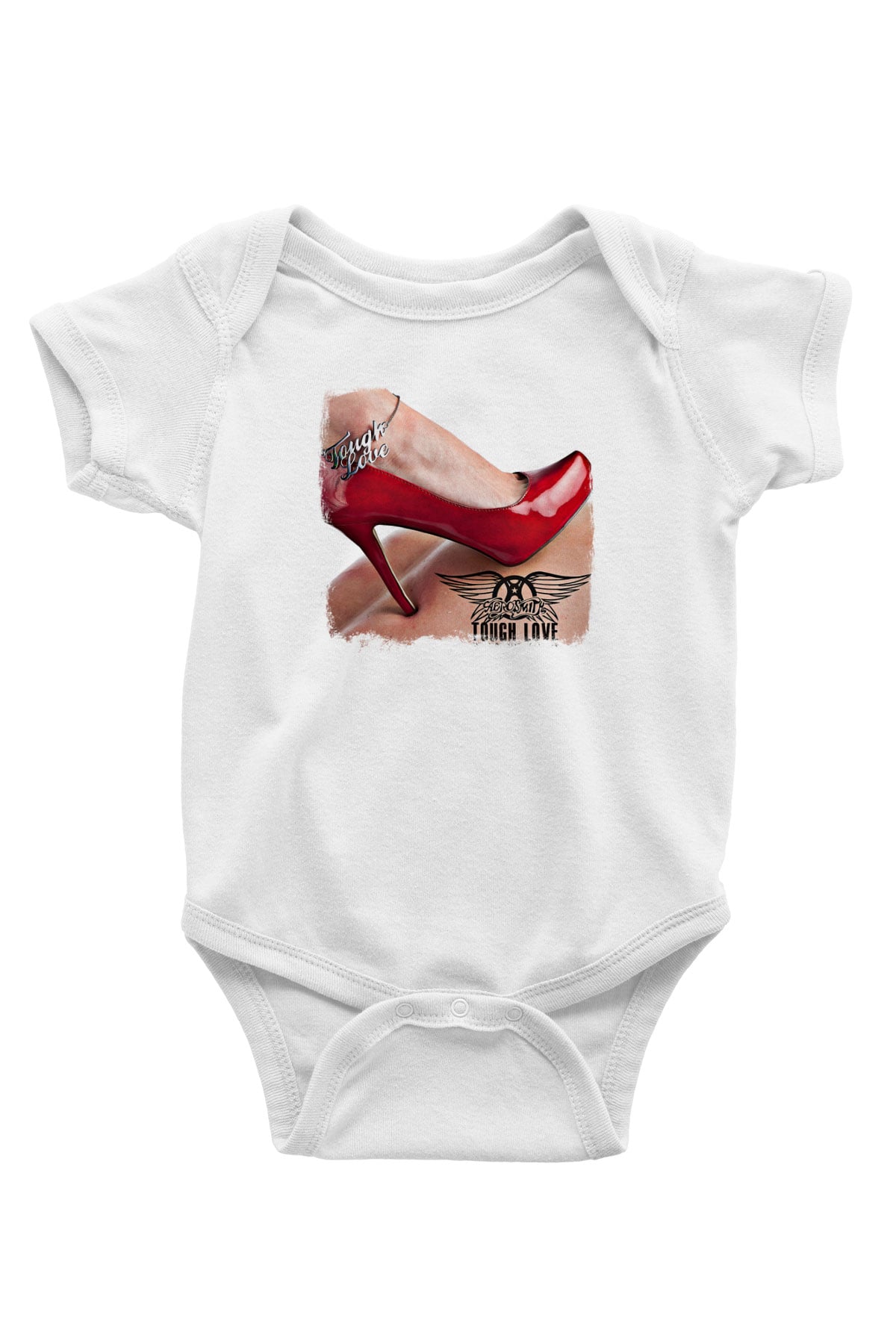 Aerosmith Baskılı Unisex Beyaz Bebek Body - Zıbın