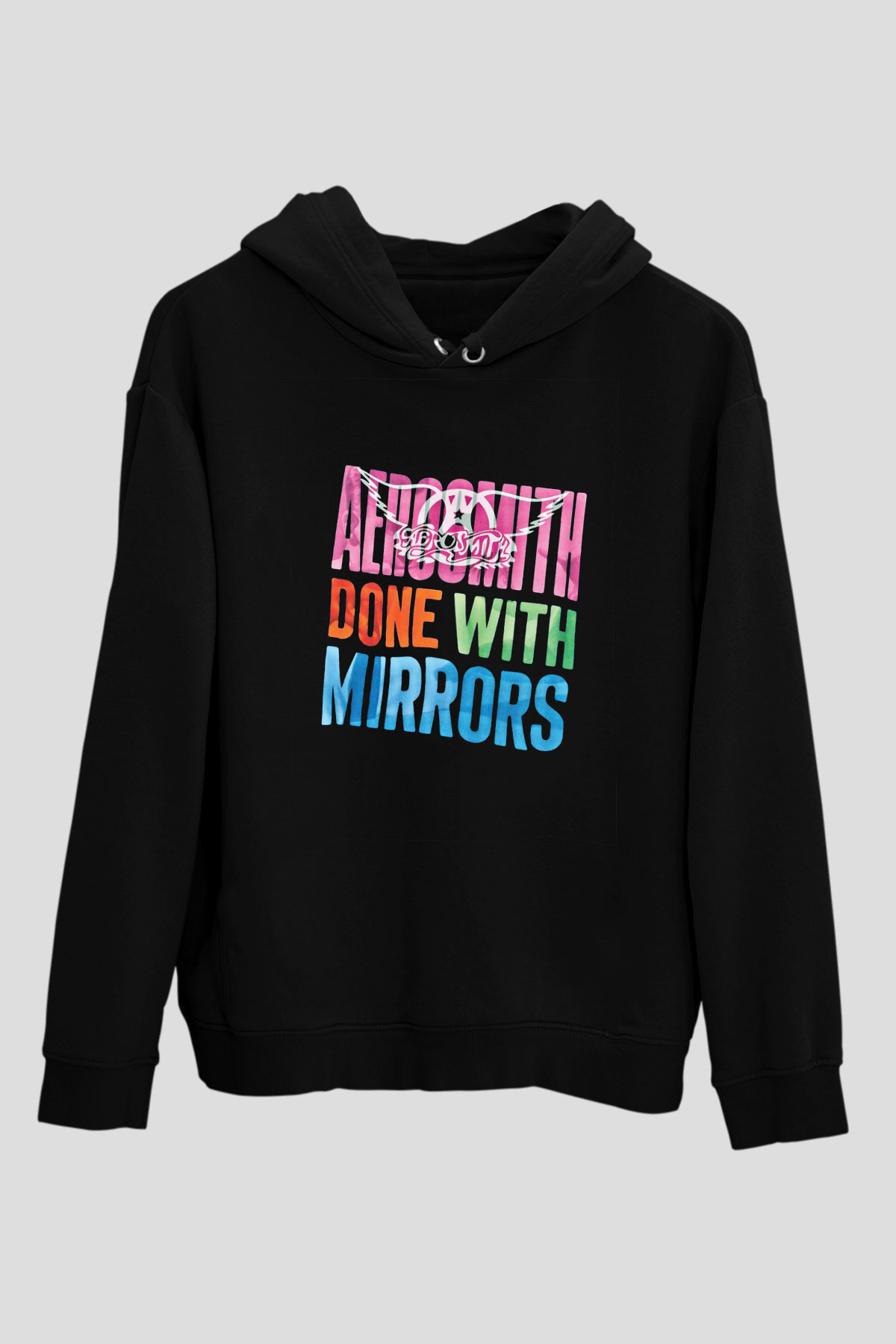 Aerosmith Baskılı Unisex Siyah Hoodie