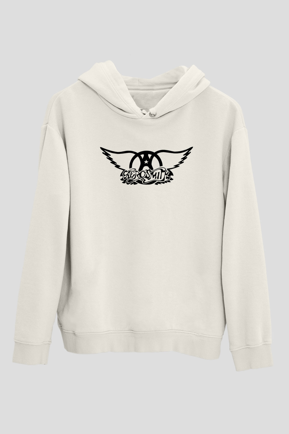 Aerosmith Beyaz Unisex Kapşonlu Sweatshirt