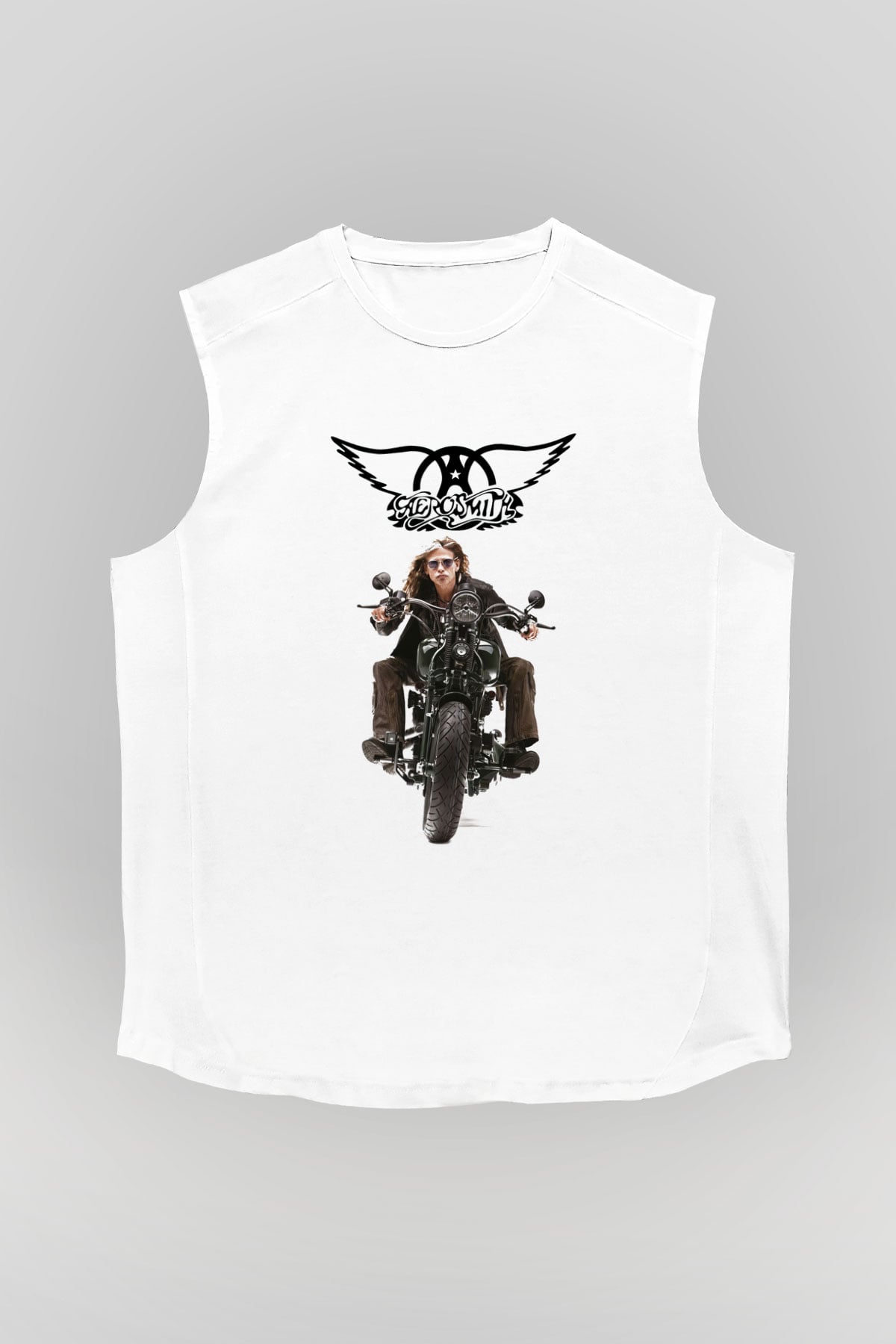Aerosmith Beyaz Unisex Kolsuz Tişört