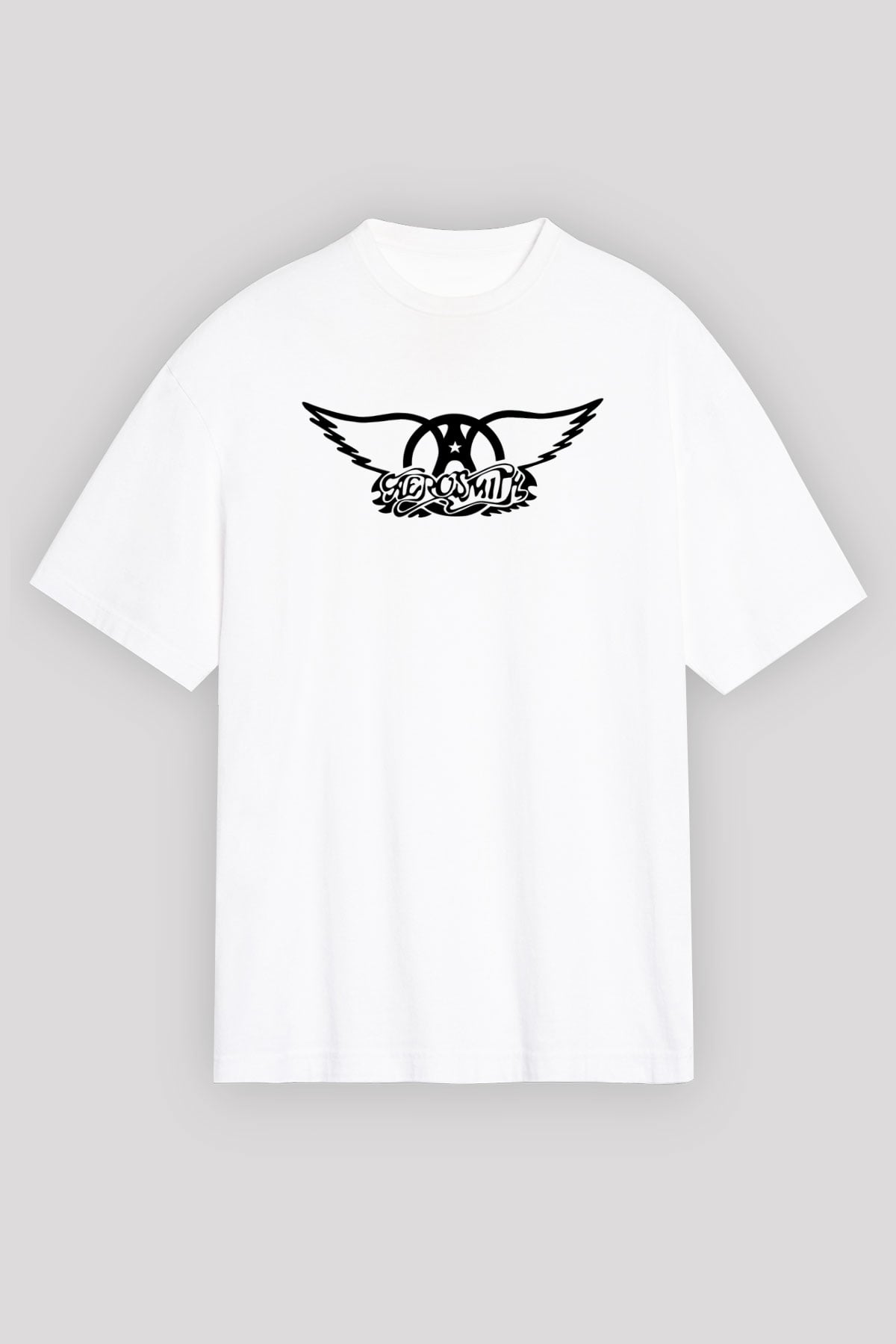 Aerosmith Beyaz Unisex Oversize Tişört T-Shirt