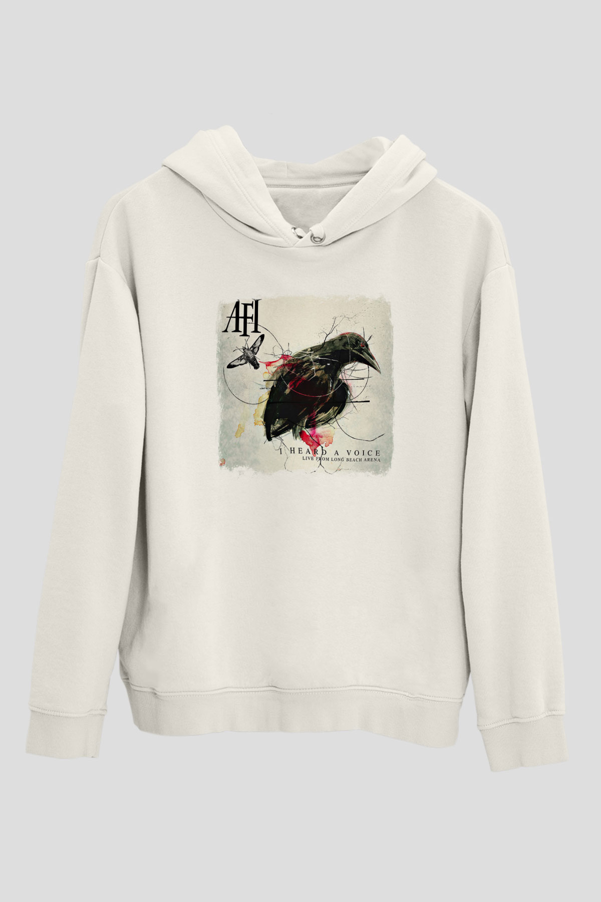 Afi Baskılı Unisex Beyaz Hoodie