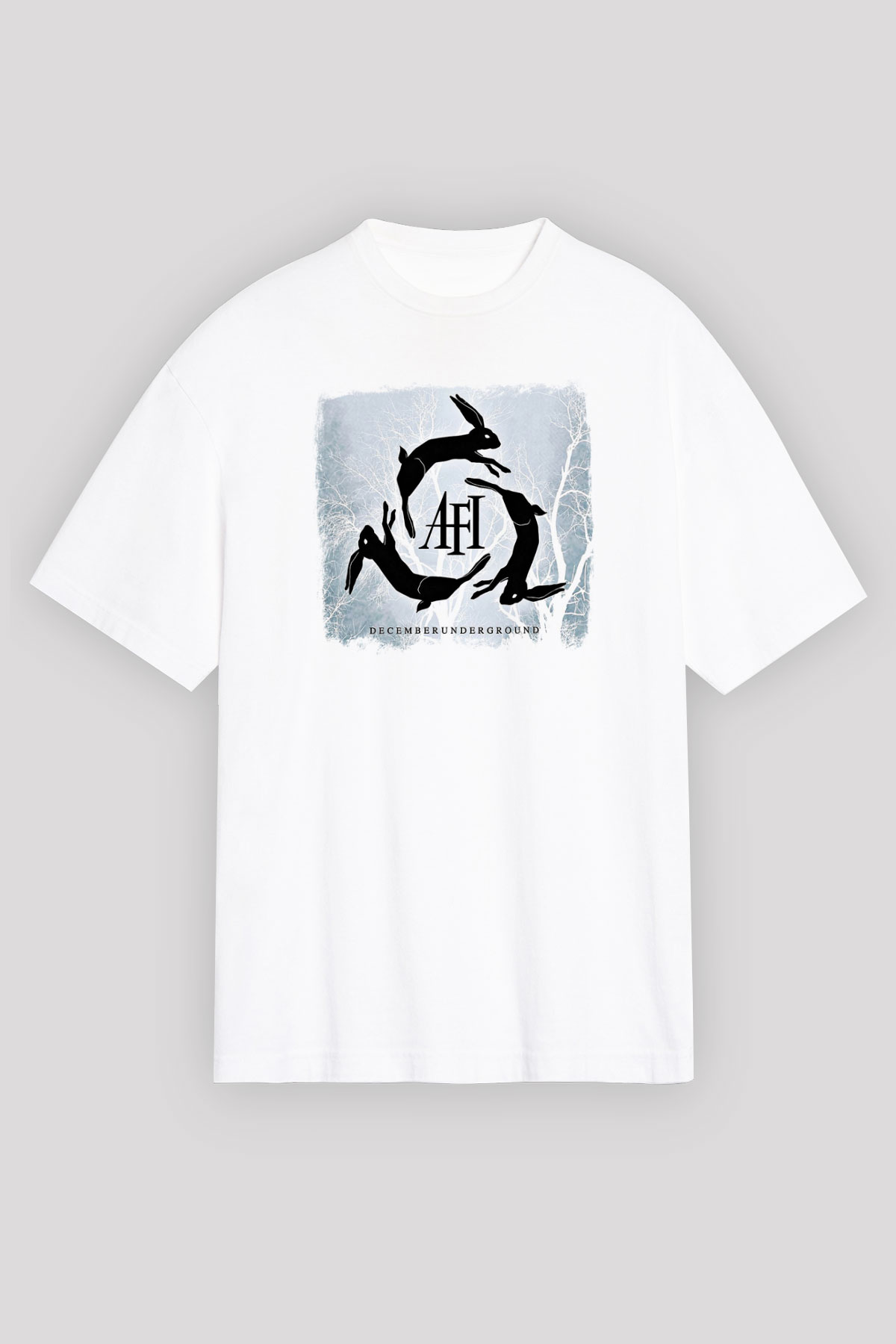 Afi Baskılı Unisex Beyaz Oversize Tişört