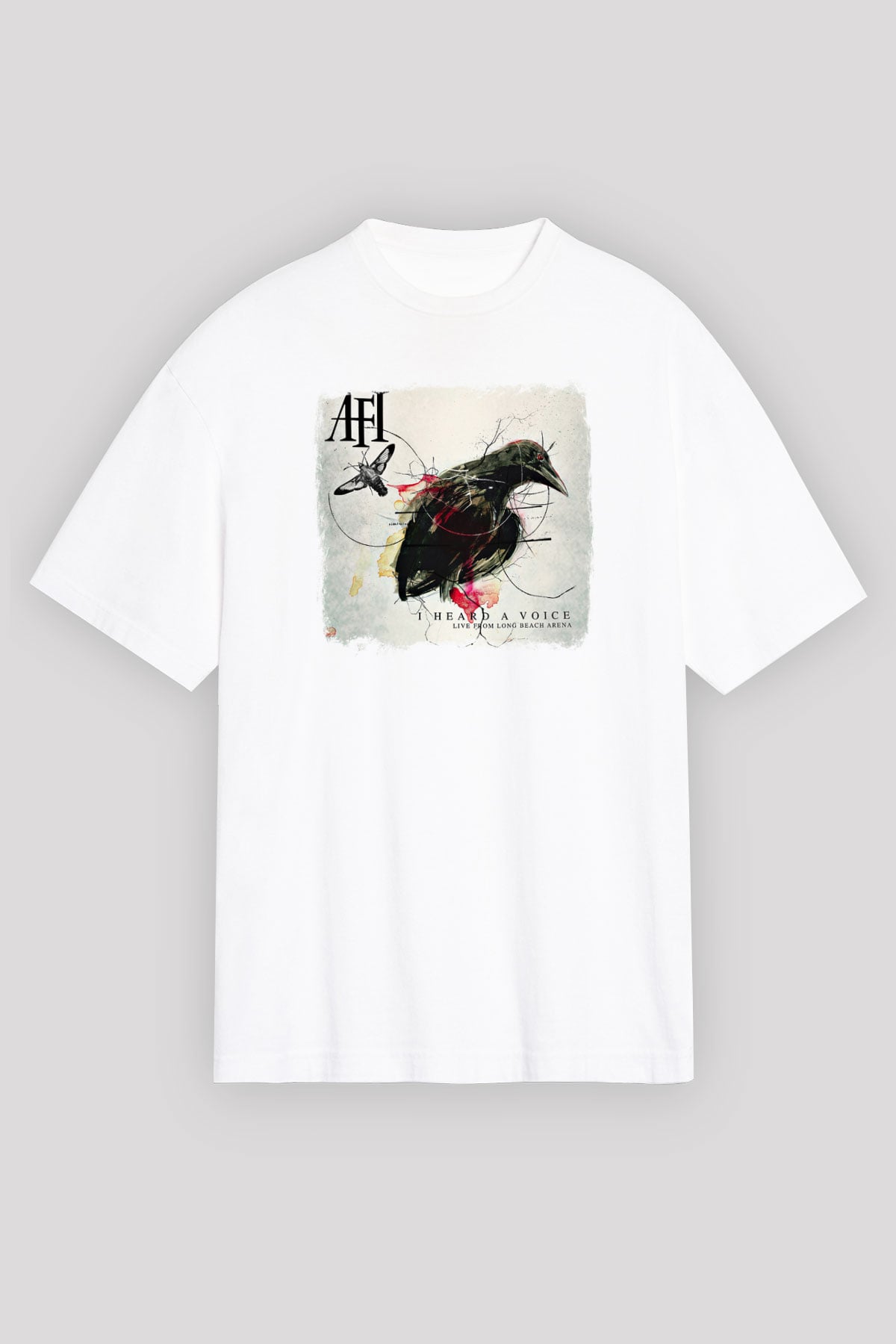 Afi Baskılı Unisex Beyaz Oversize Tişört