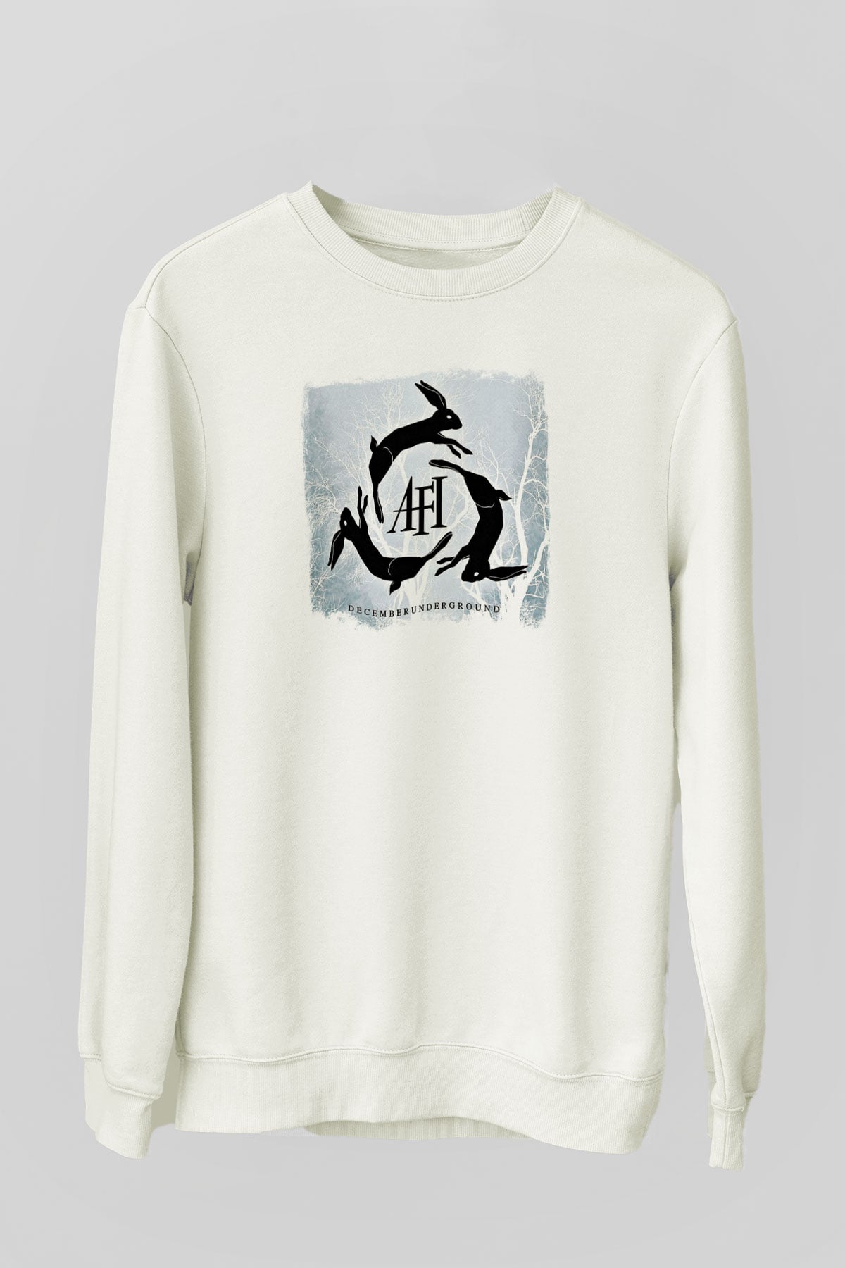 Afi Baskılı Unisex Beyaz Sweatshirt