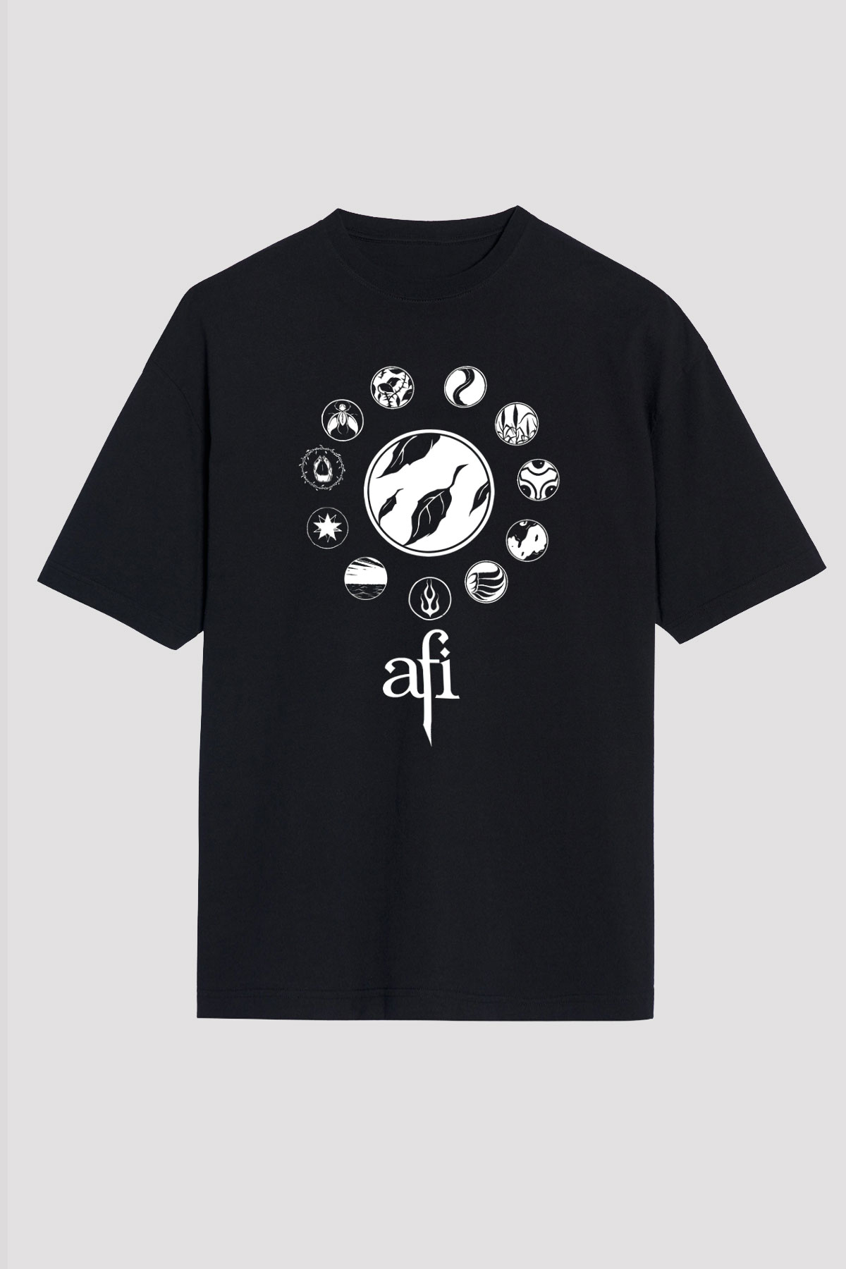 Afi Siyah Unisex Oversize Tişört T-Shirt