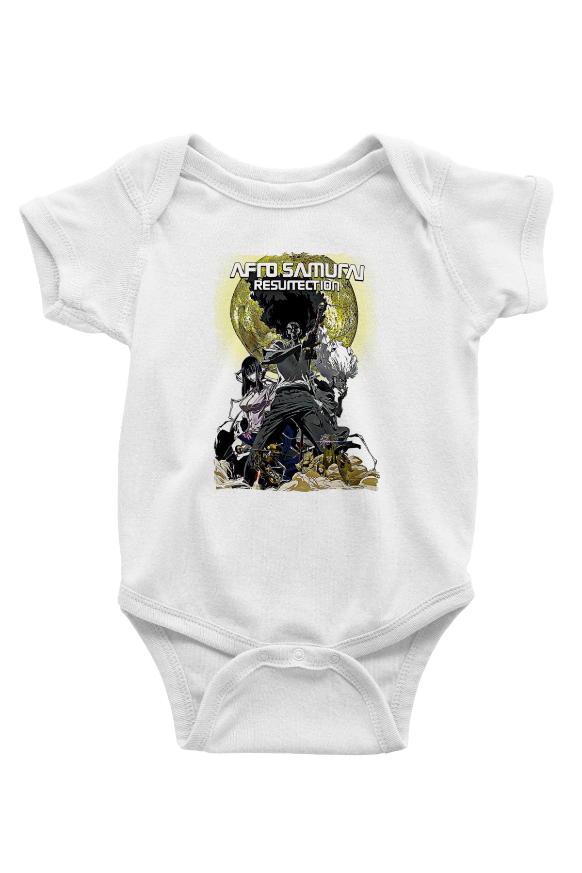 Afro Samurai Baskılı Beyaz Unisex Bebek Body - Zıbın