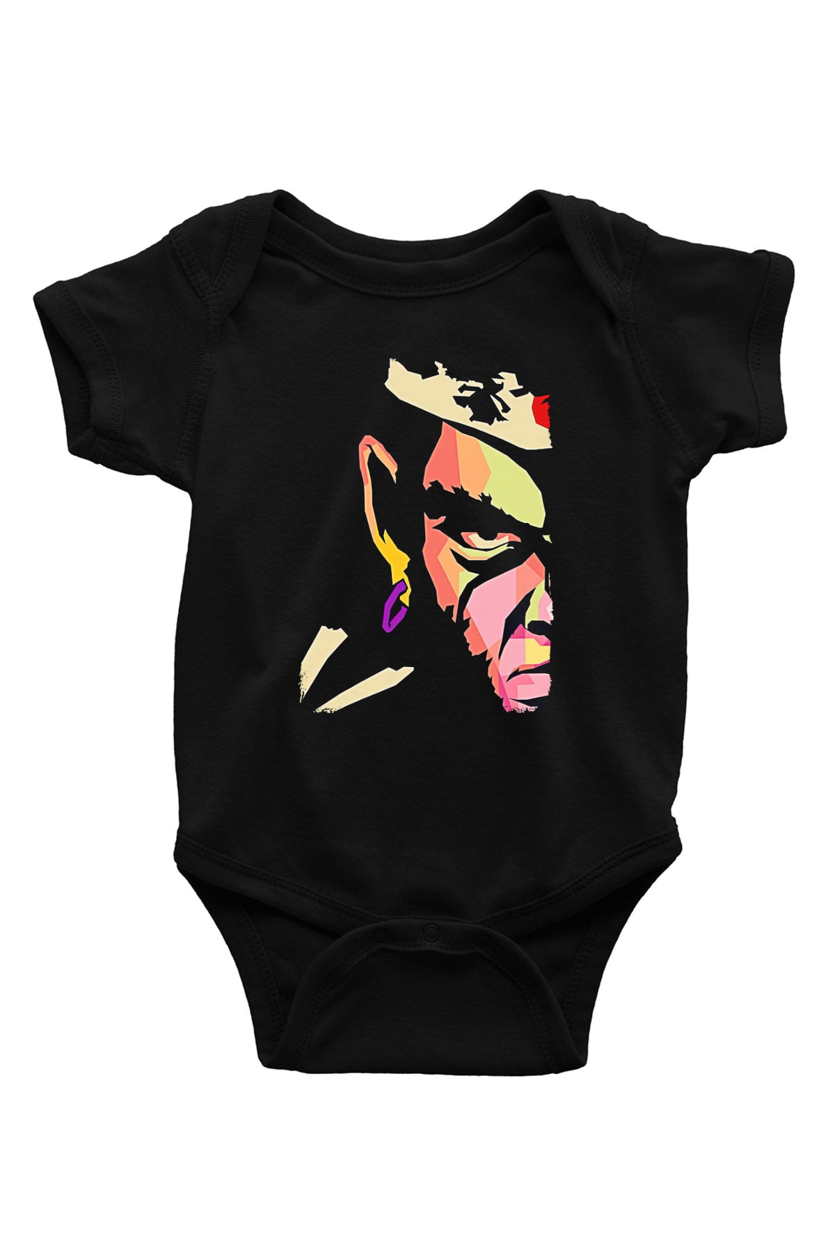 Afro Samurai Baskılı Unisex Siyah Bebek Body - Zıbın