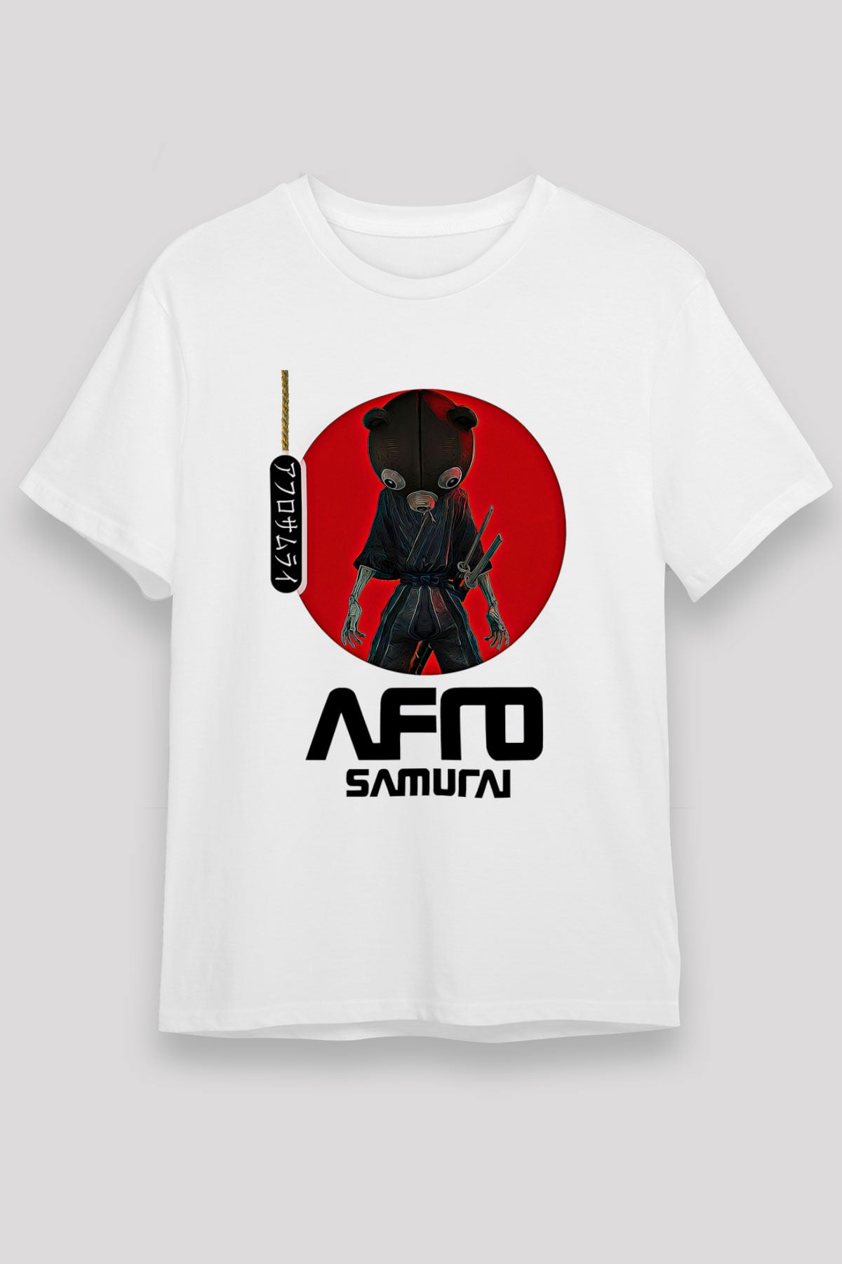 Afro Samurai Unisex Baskılı Beyaz Tişört - Tshirt