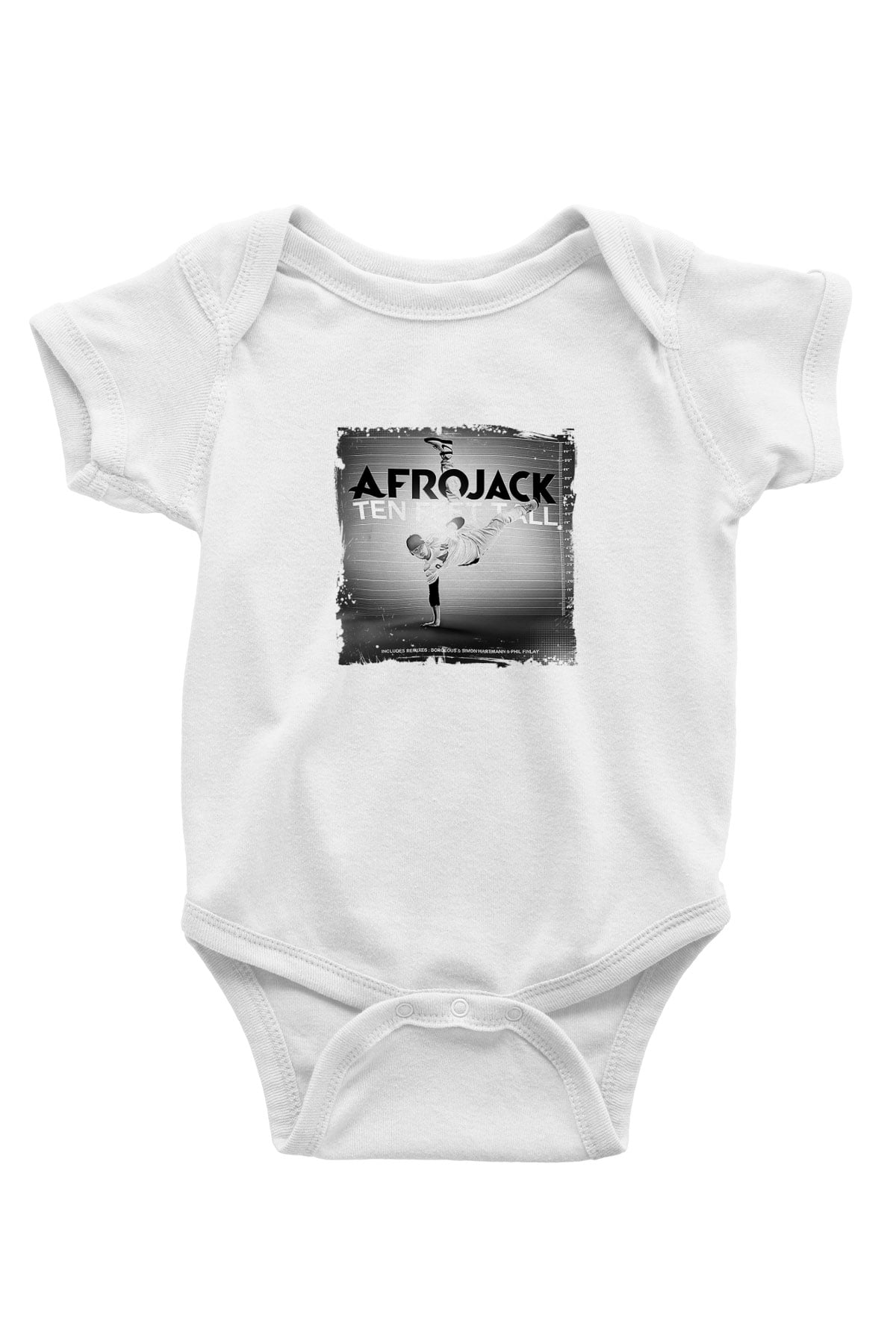 Afrojack Baskılı Beyaz Bebek Body - Zıbın