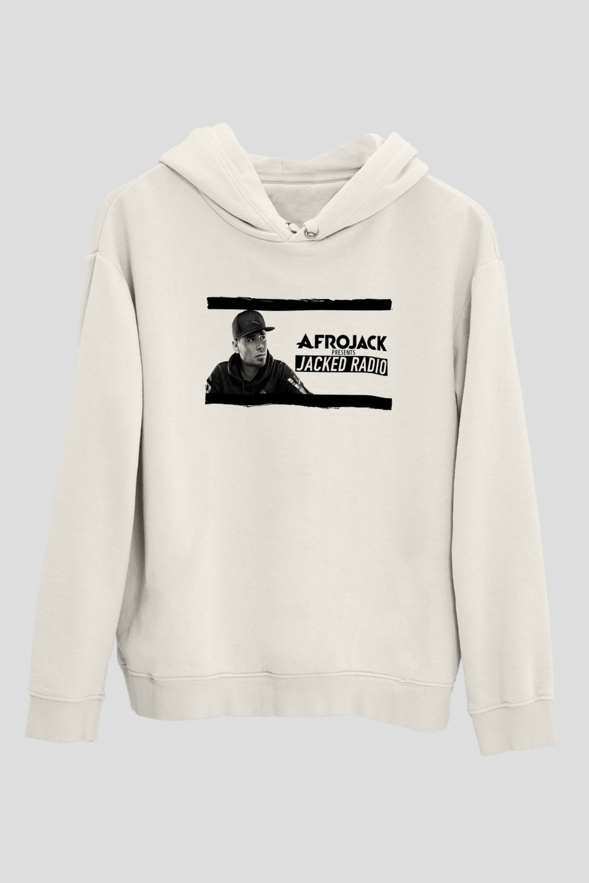 Afrojack Beyaz Unisex Kapüşonlu Sweatshirt