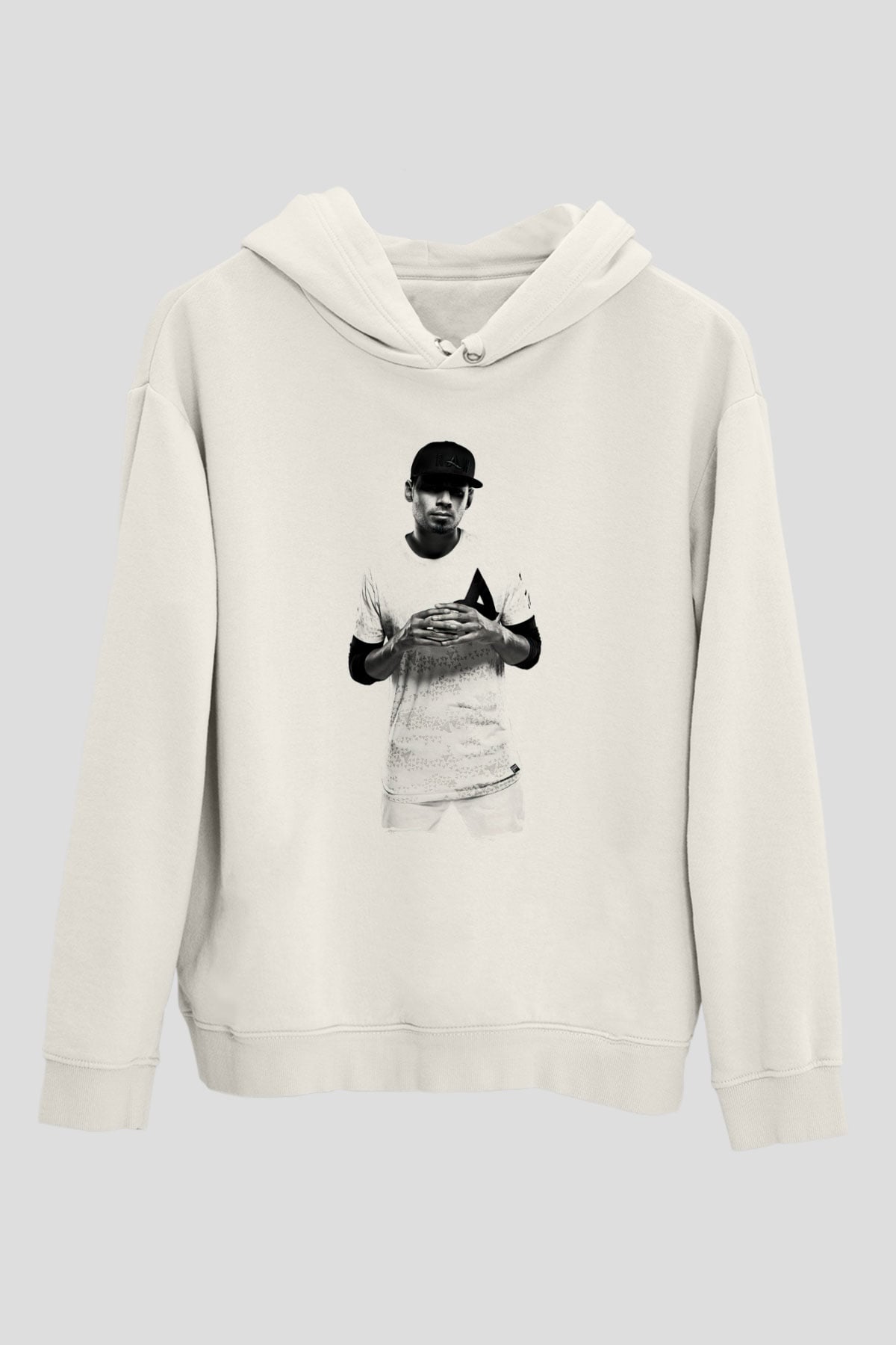Afrojack Beyaz Unisex Kapüşonlu Sweatshirt