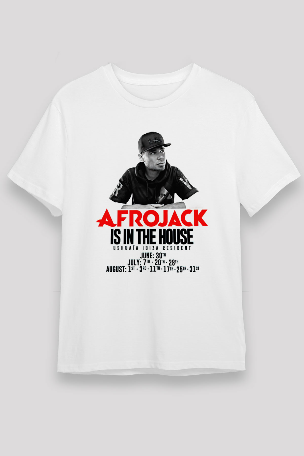 Afrojack Beyaz Unisex Tişört T-Shirt - TişörtFabrikası