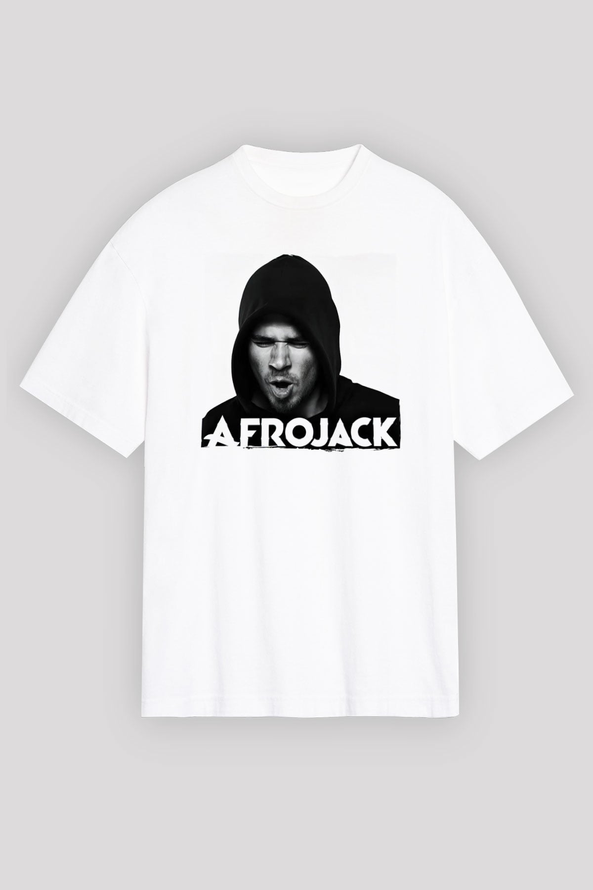 Afrojack Beyaz Unisex Tişört T-Shirt - TişörtFabrikası
