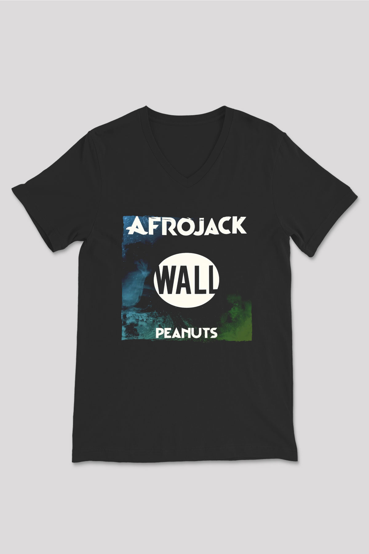 Afrojack Siyah Unisex V Yaka Tişört
