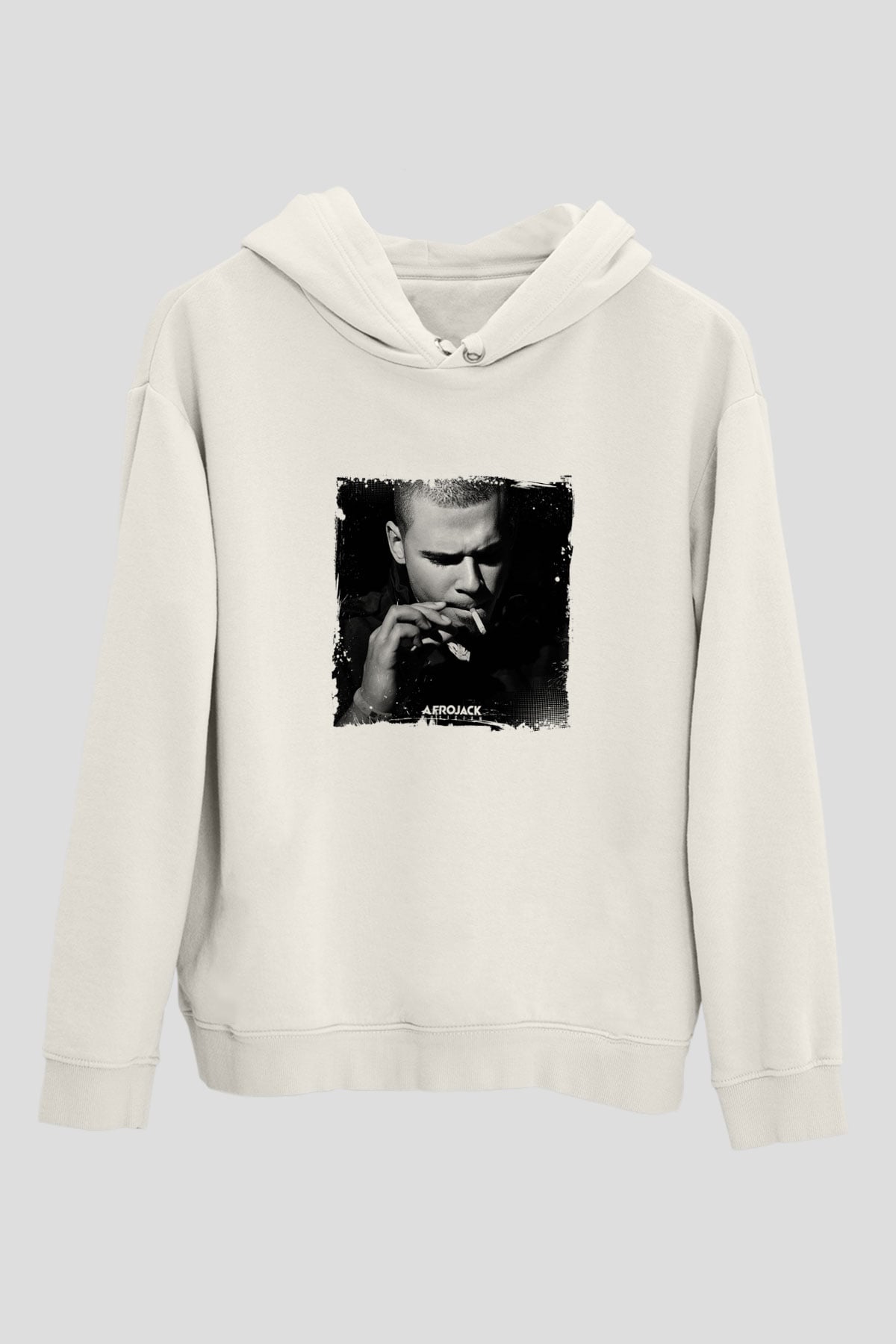 AfrojackBaskılı Beyaz Hoodie