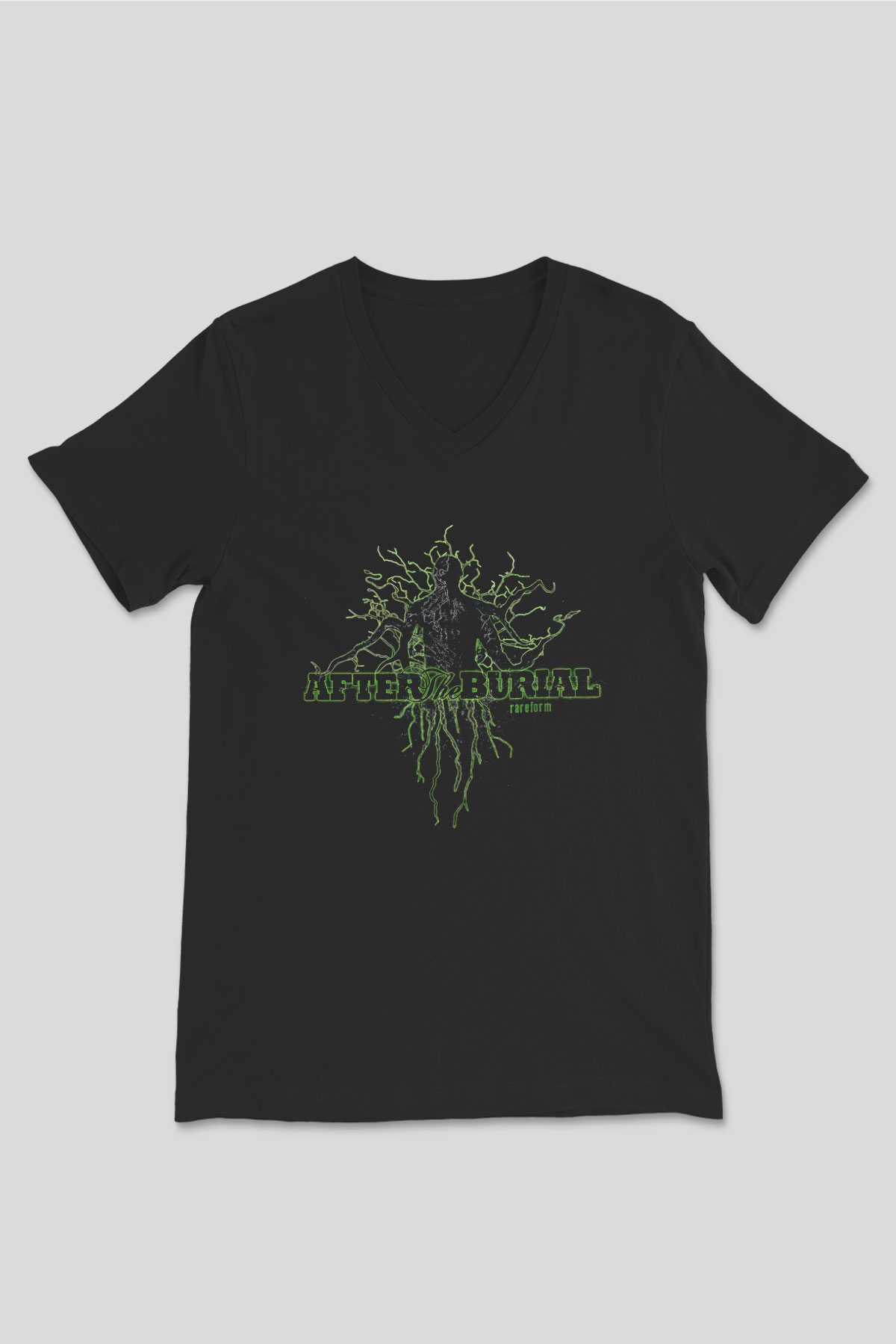 After The Burial Baskılı Unisex Siyah V Yaka Tişört - Tshirt