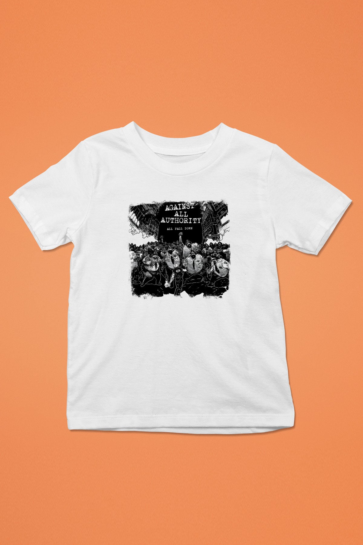 Against All Authority Baskılı Unisex Beyaz Çocuk Tişört