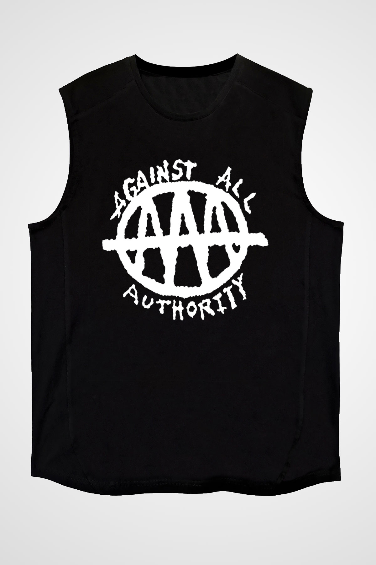 Against All Authority Siyah Unisex Kolsuz Tişört