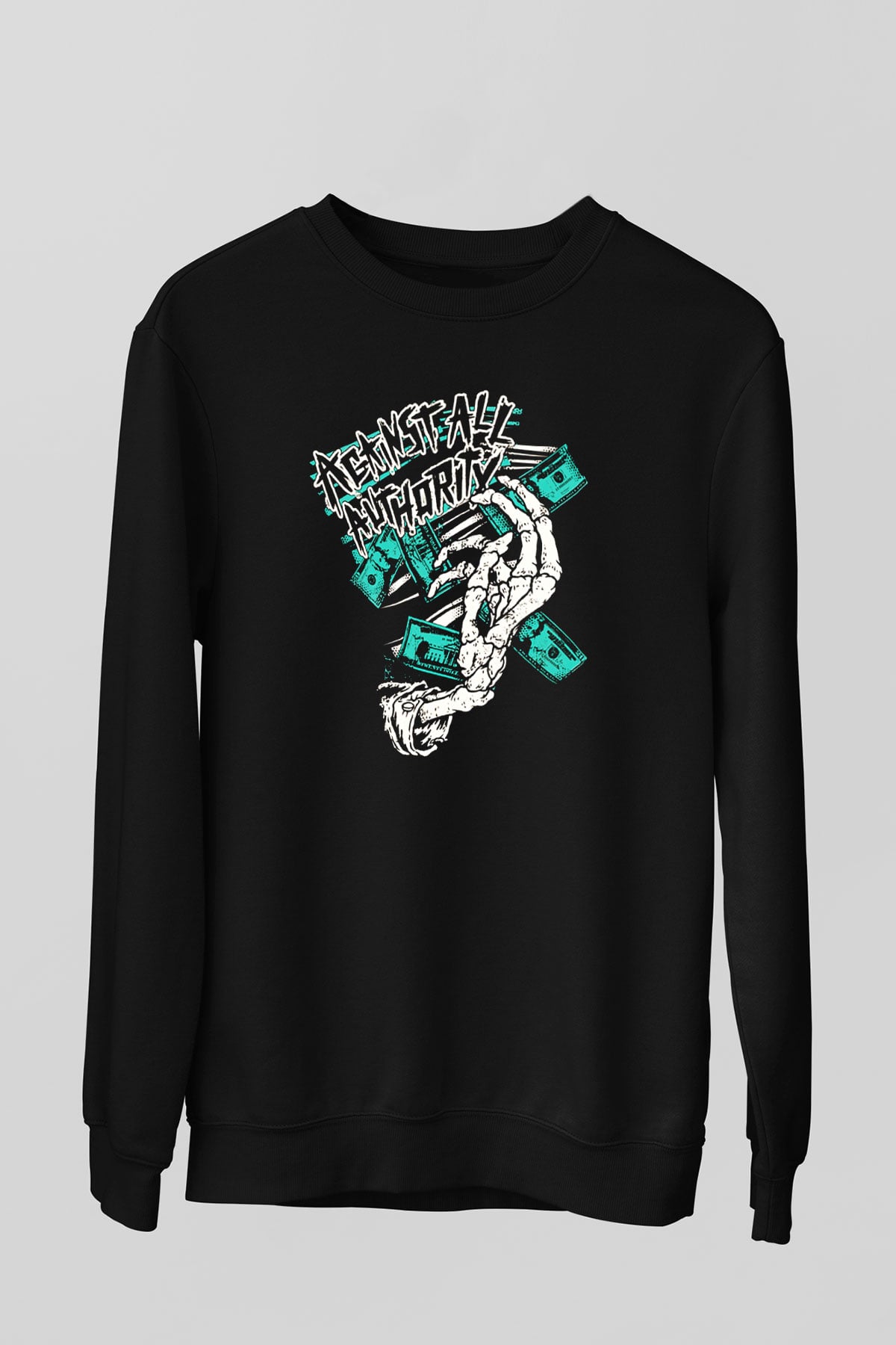 Against All Authority Siyah Unisex Sweatshirt