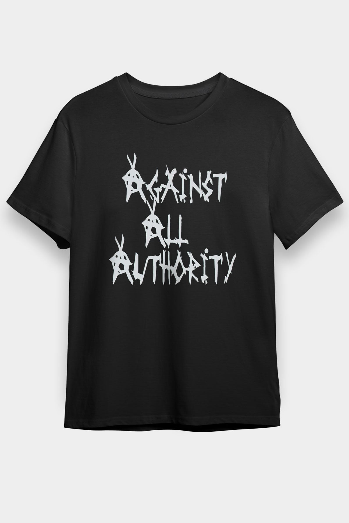 Against All Authority Siyah Unisex Tişört T-Shirt - TişörtFabrikası
