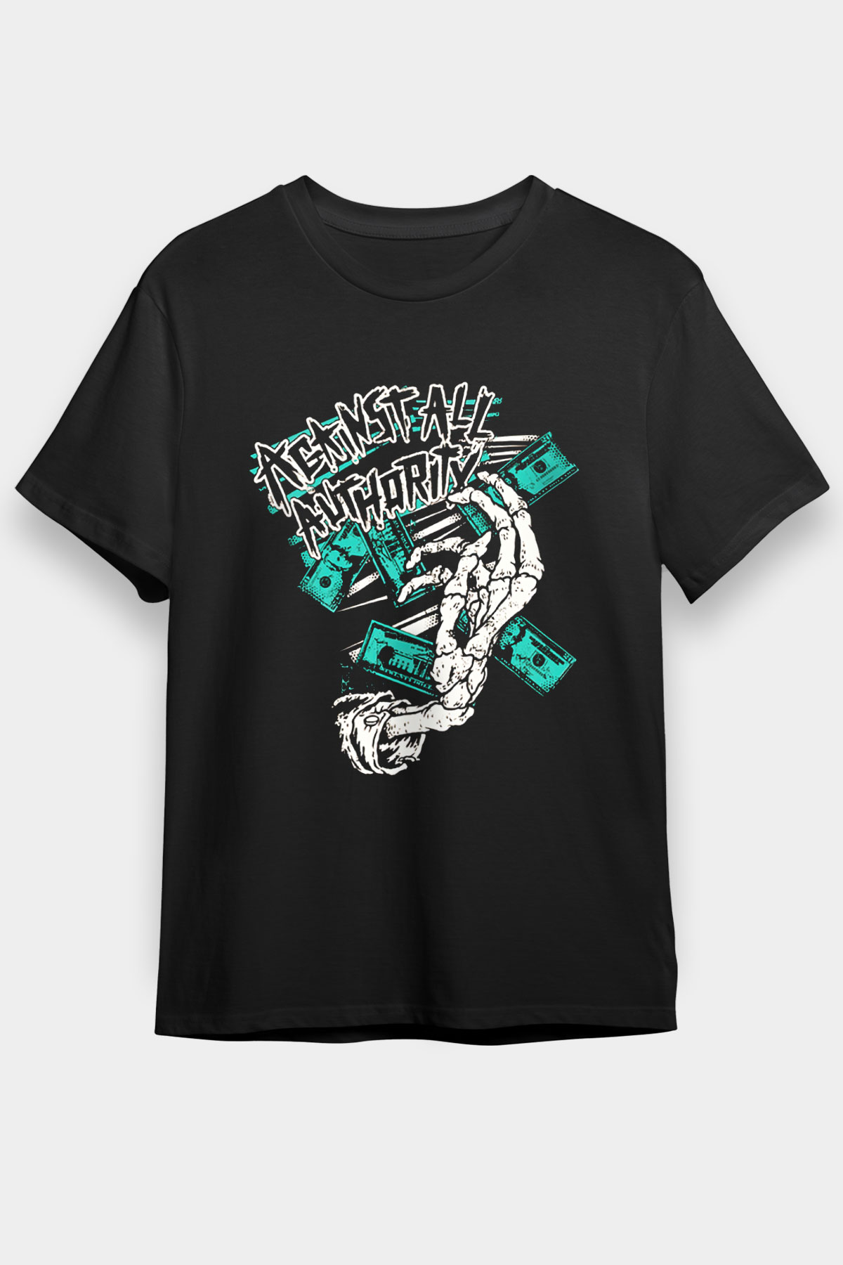 Against All Authority Siyah Unisex Tişört T-Shirt - TişörtFabrikası