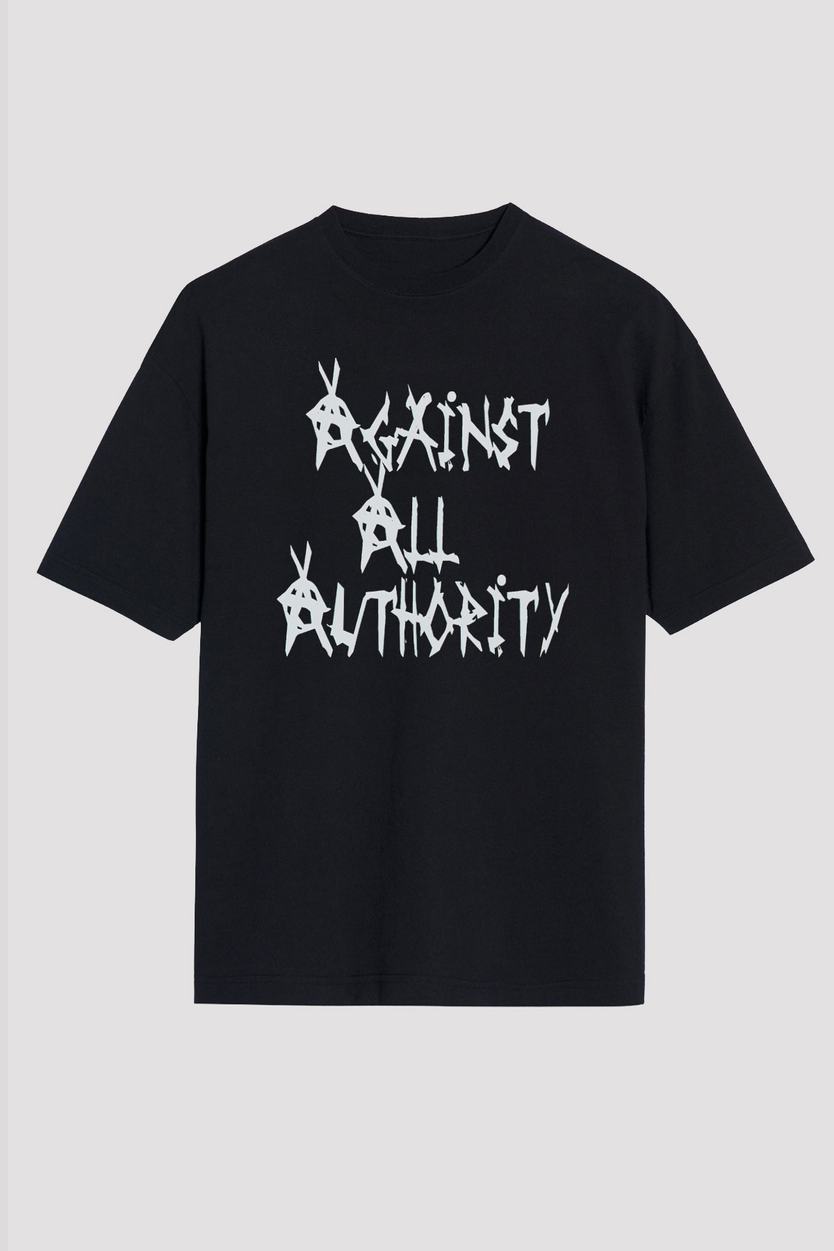 Against All Authority Siyah Unisex Tişört T-Shirt - TişörtFabrikası