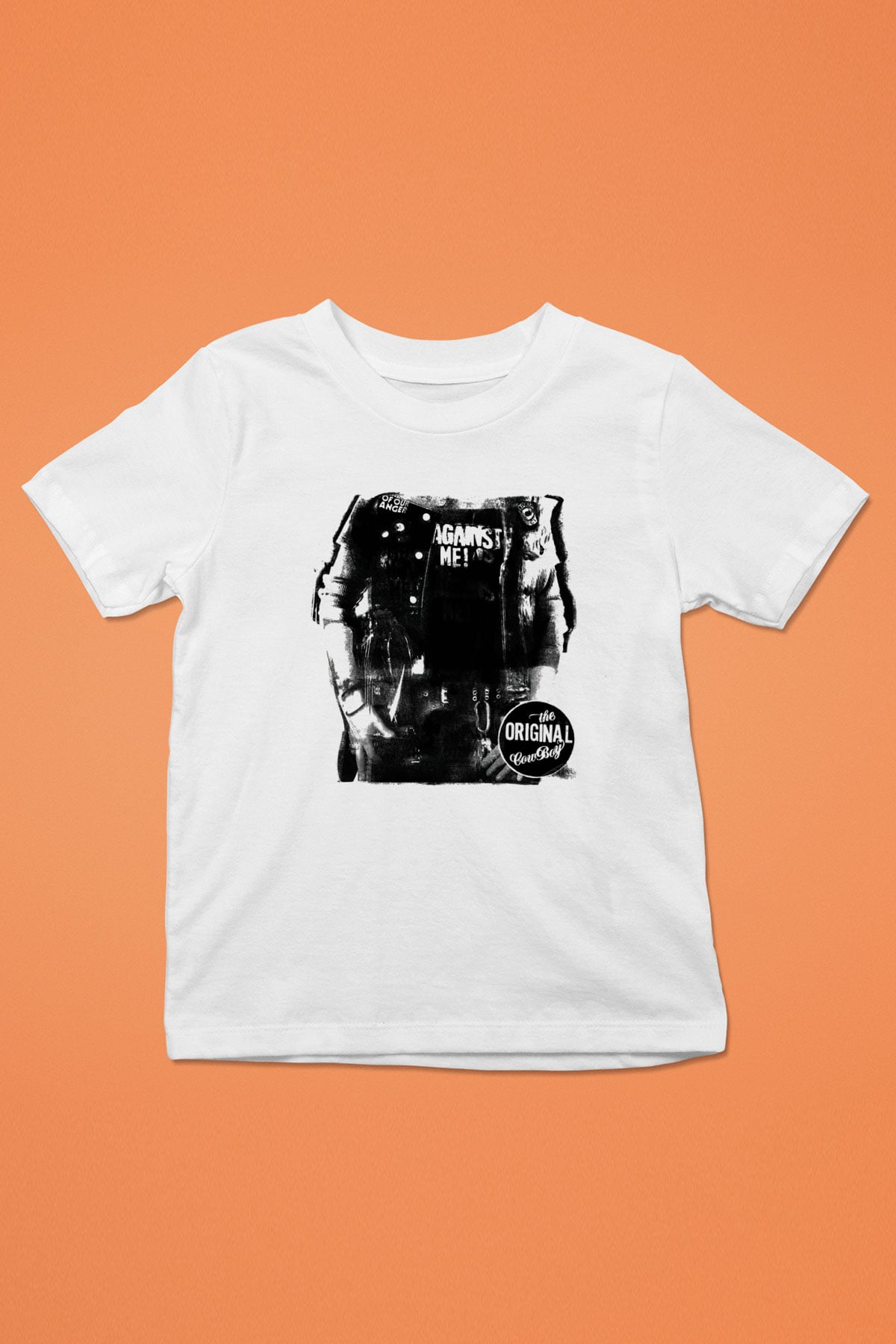 Against Me Baskılı Beyaz Unisex Çocuk Tişört