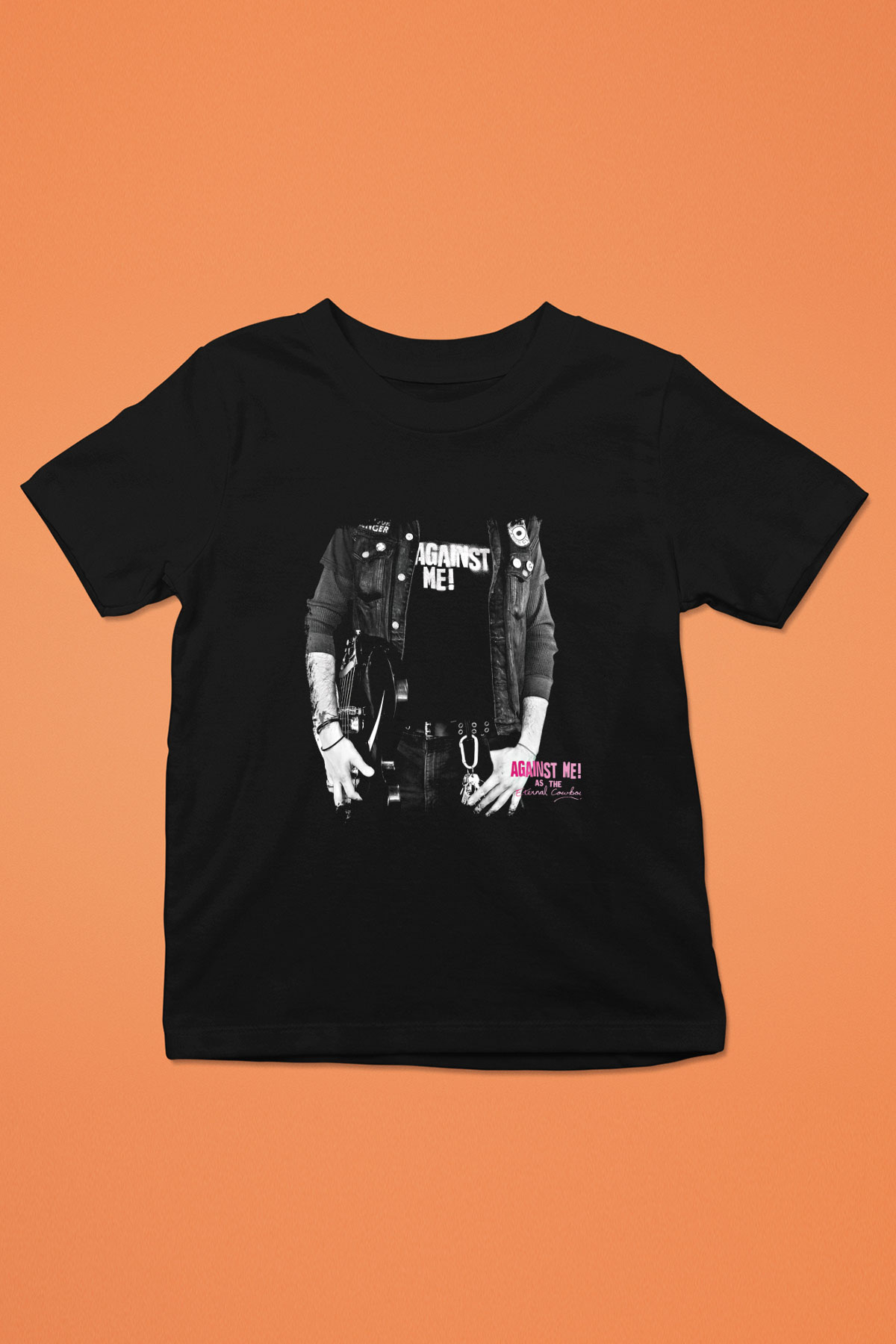 Against Me Baskılı Unisex Siyah Çocuk Tişört