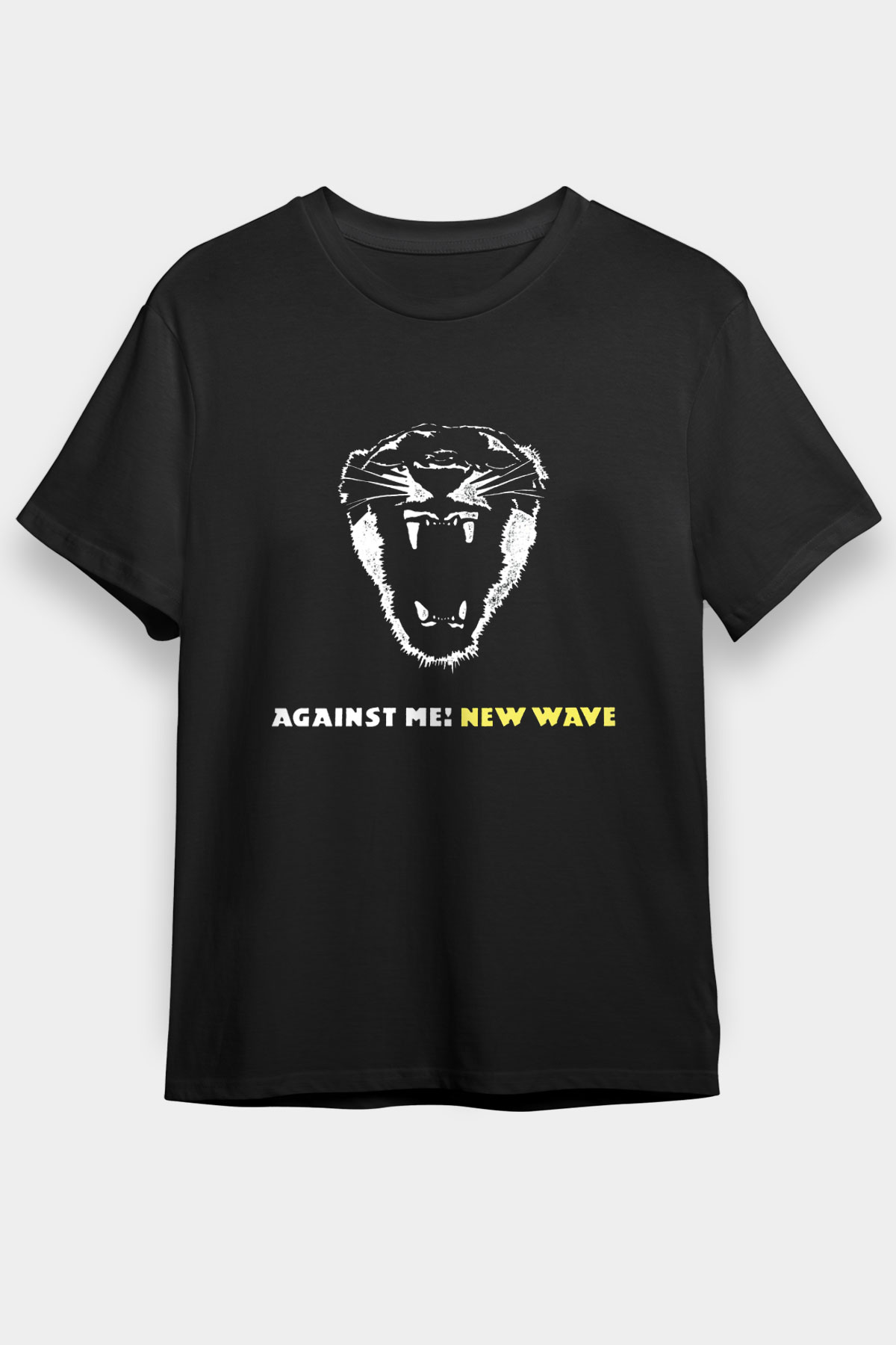 Against Me Baskılı Unisex Siyah Tişört