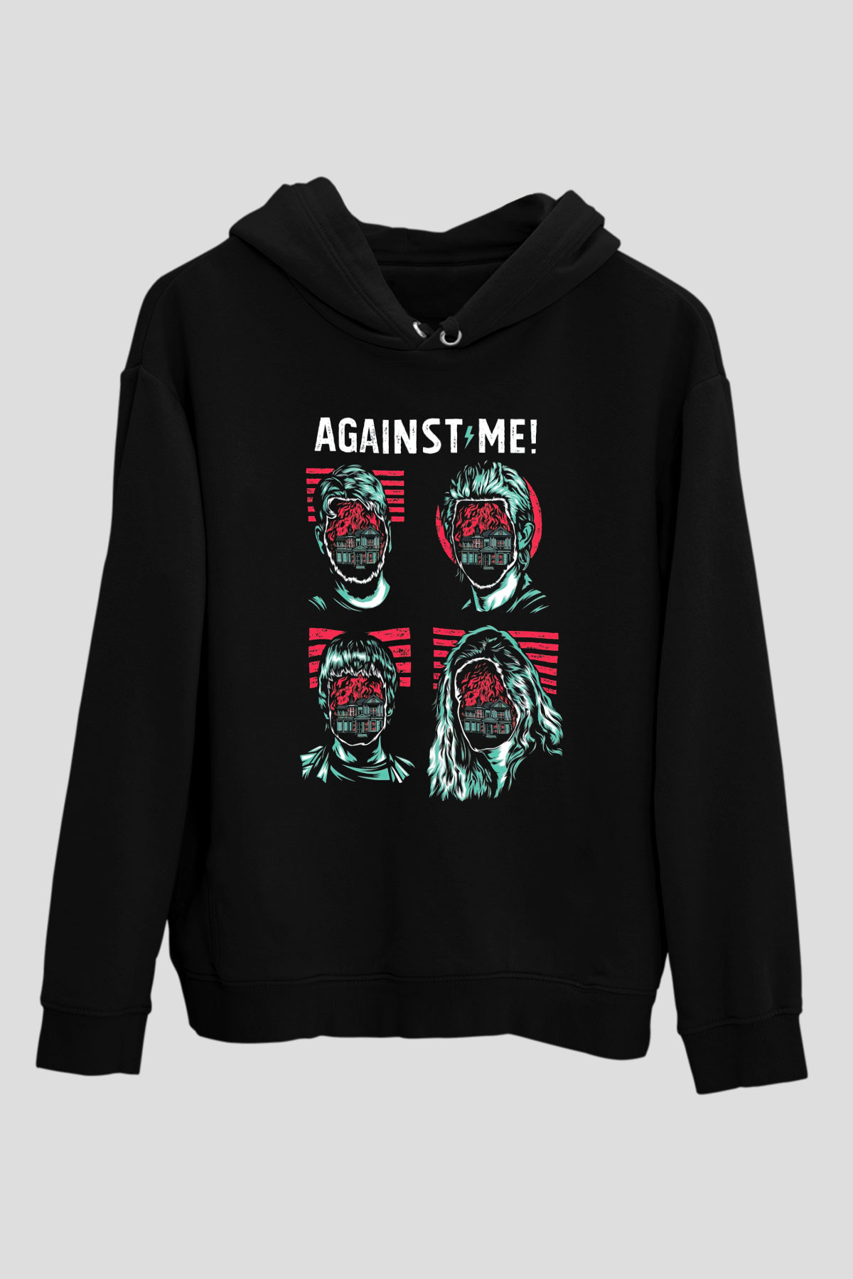 Against Me Siyah Unisex Hoodie