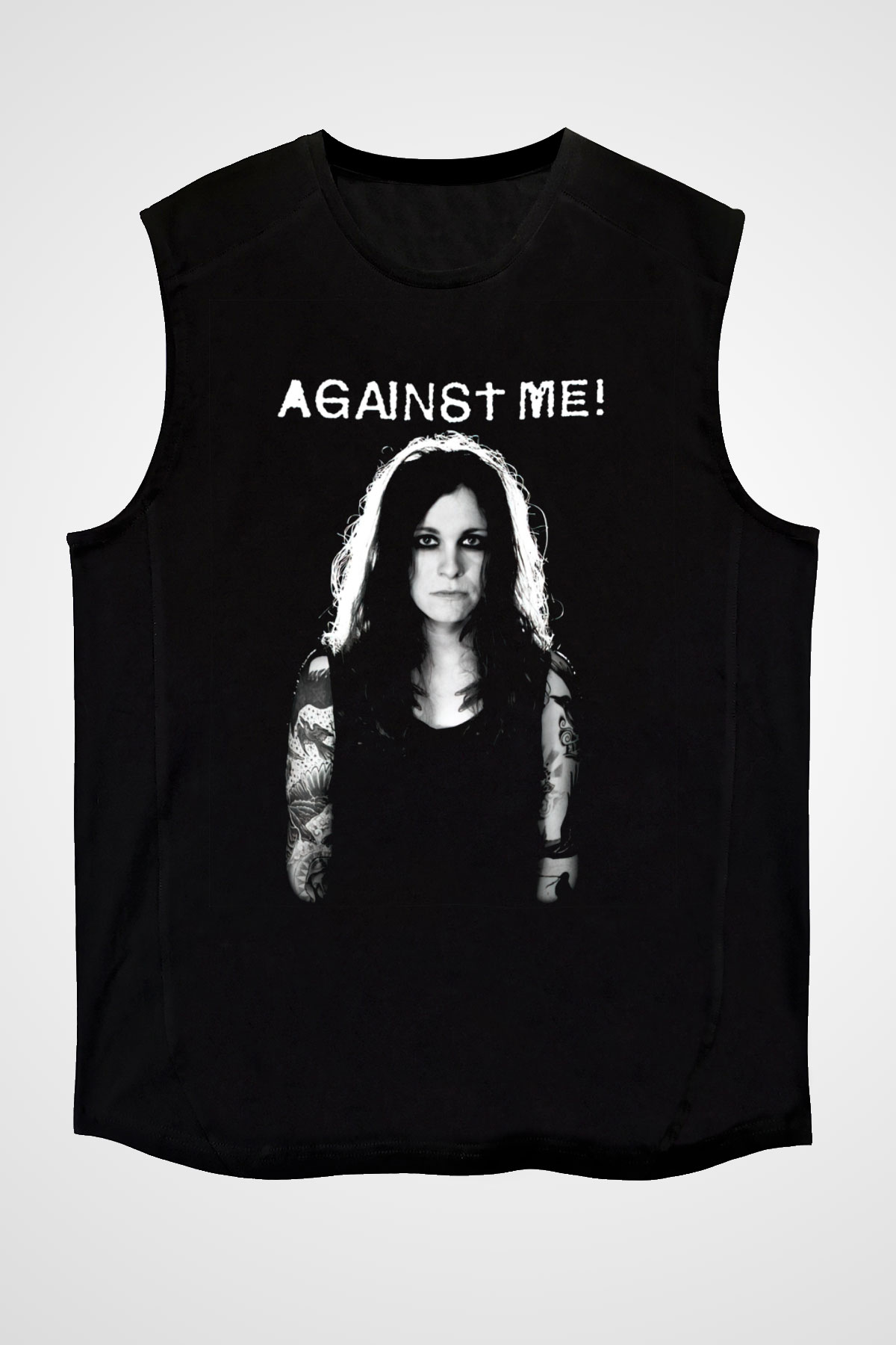 Against Me Siyah Unisex Kolsuz Tişört