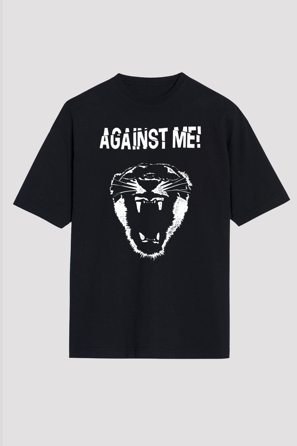 Against Me Siyah Unisex Oversize Tişört T-Shirt