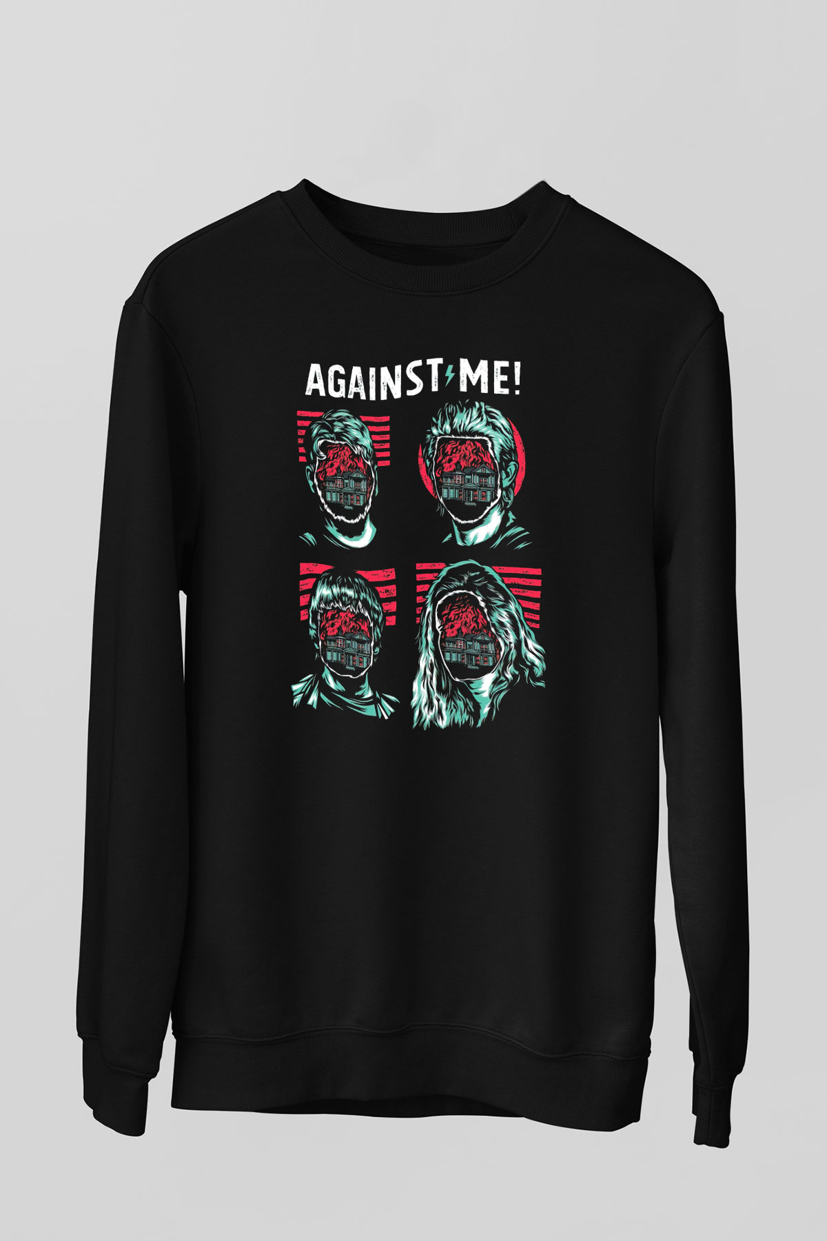 Against Me Siyah Unisex Sweatshirt