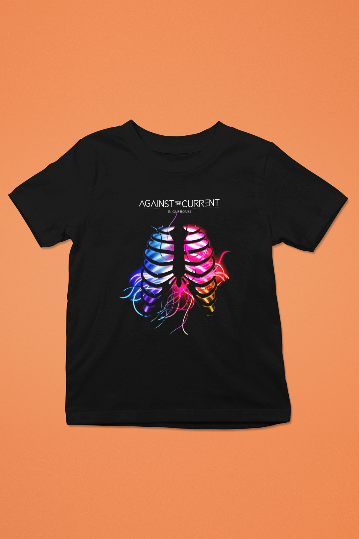 Against The Current Baskılı Siyah Unisex Çocuk Tişört