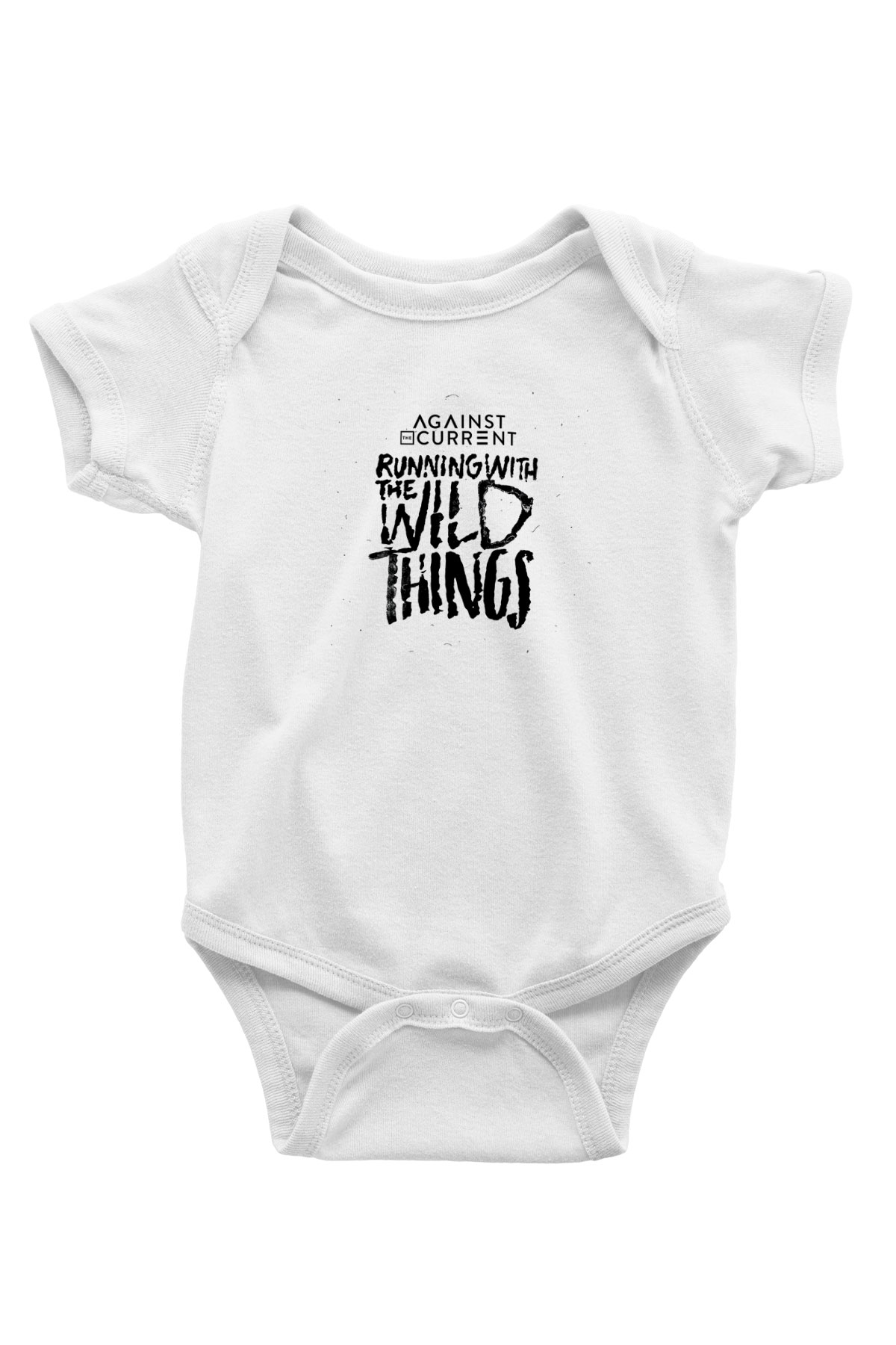 Against The Current Baskılı Unisex Beyaz Bebek Body - Zıbın