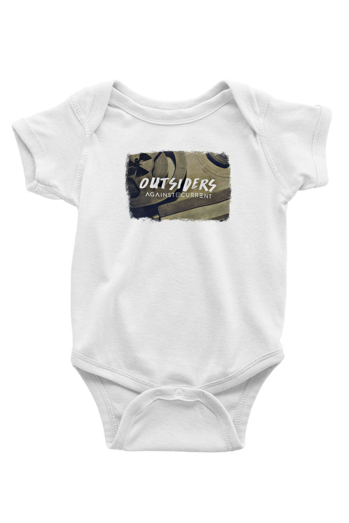 Against The Current Baskılı Unisex Beyaz Bebek Body - Zıbın