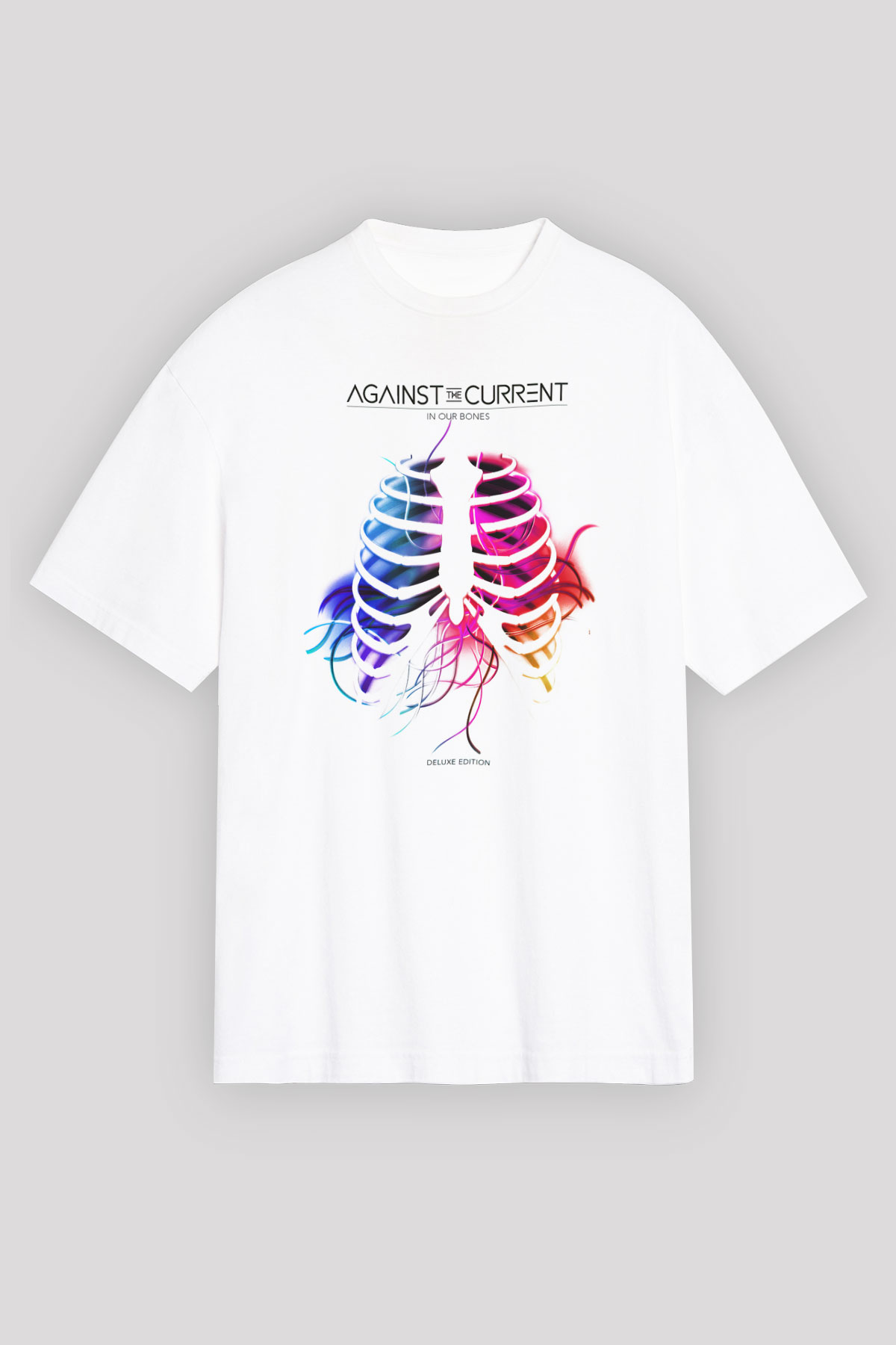 Against The Current Beyaz Unisex Oversize Tişört T-Shirt