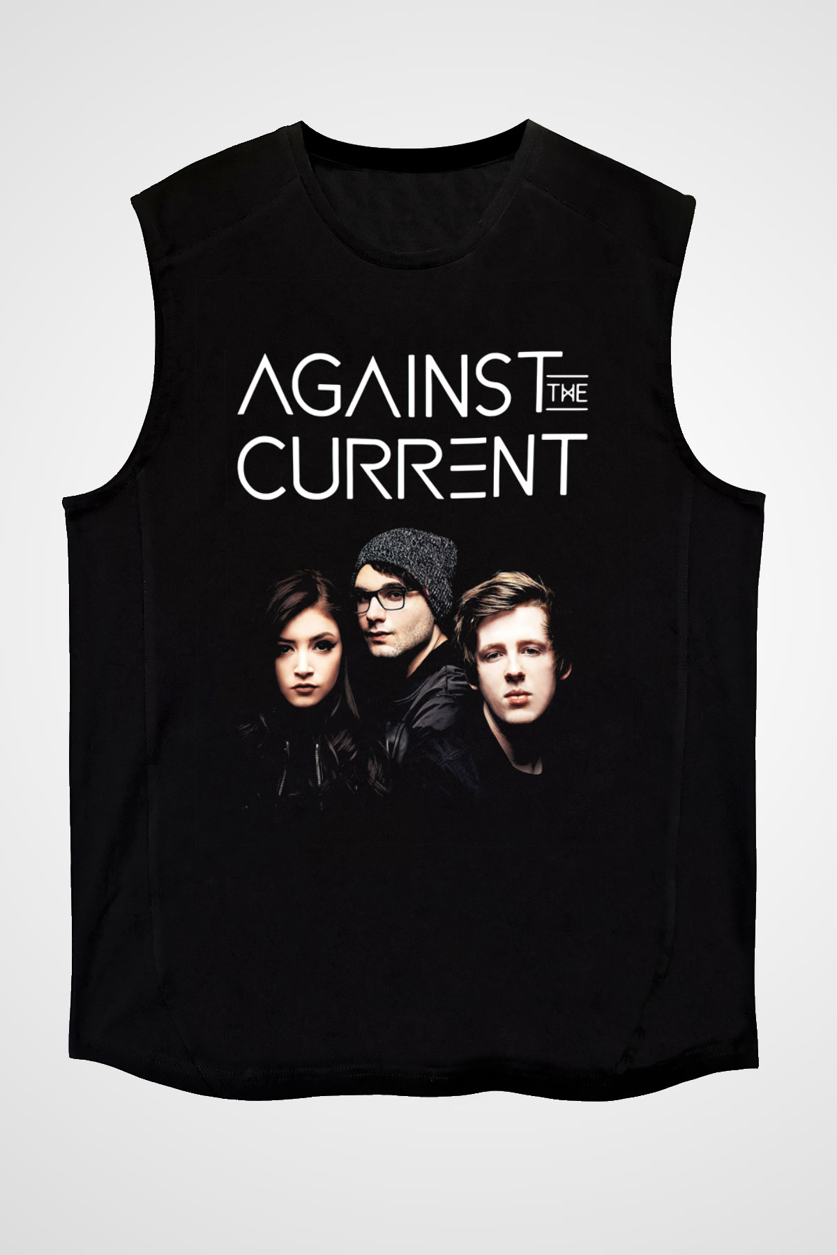 Against The Current Siyah Unisex Kolsuz Tişört