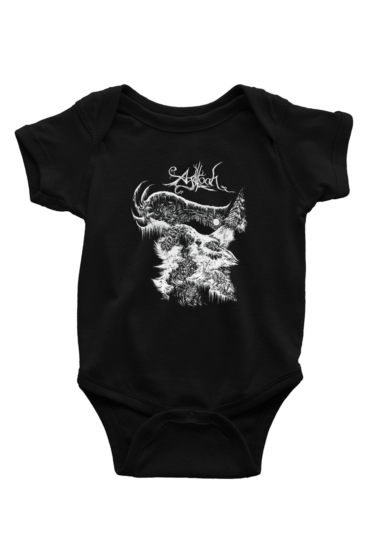 Agalloch Baskılı Unisex Siyah Bebek Body - Zıbın
