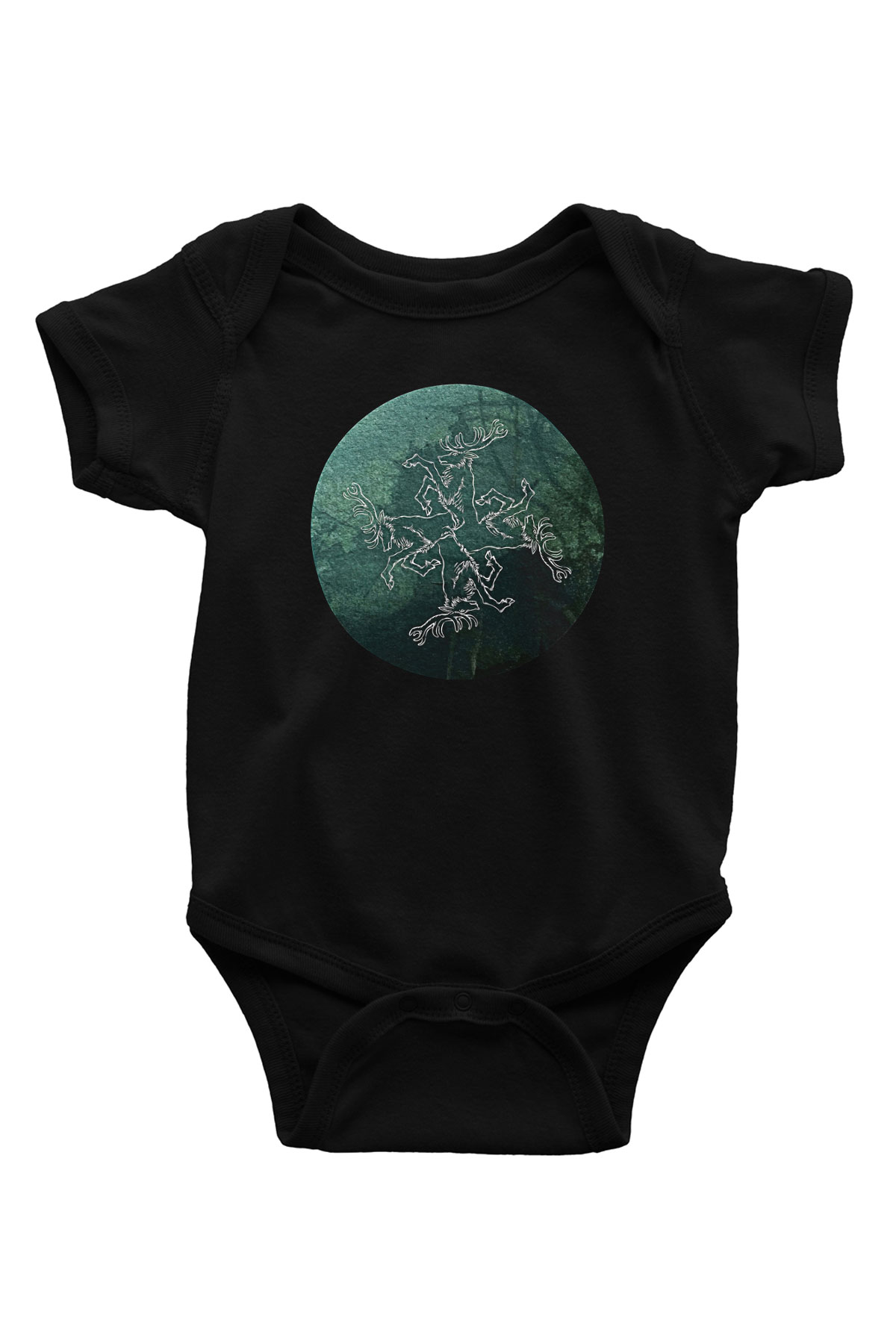 Agalloch Baskılı Unisex Siyah Bebek Body - Zıbın