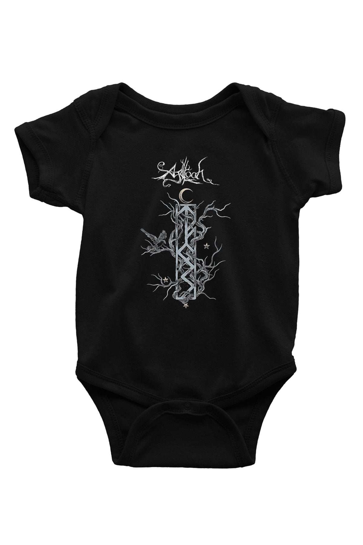 Agalloch Baskılı Unisex Siyah Bebek Body - Zıbın