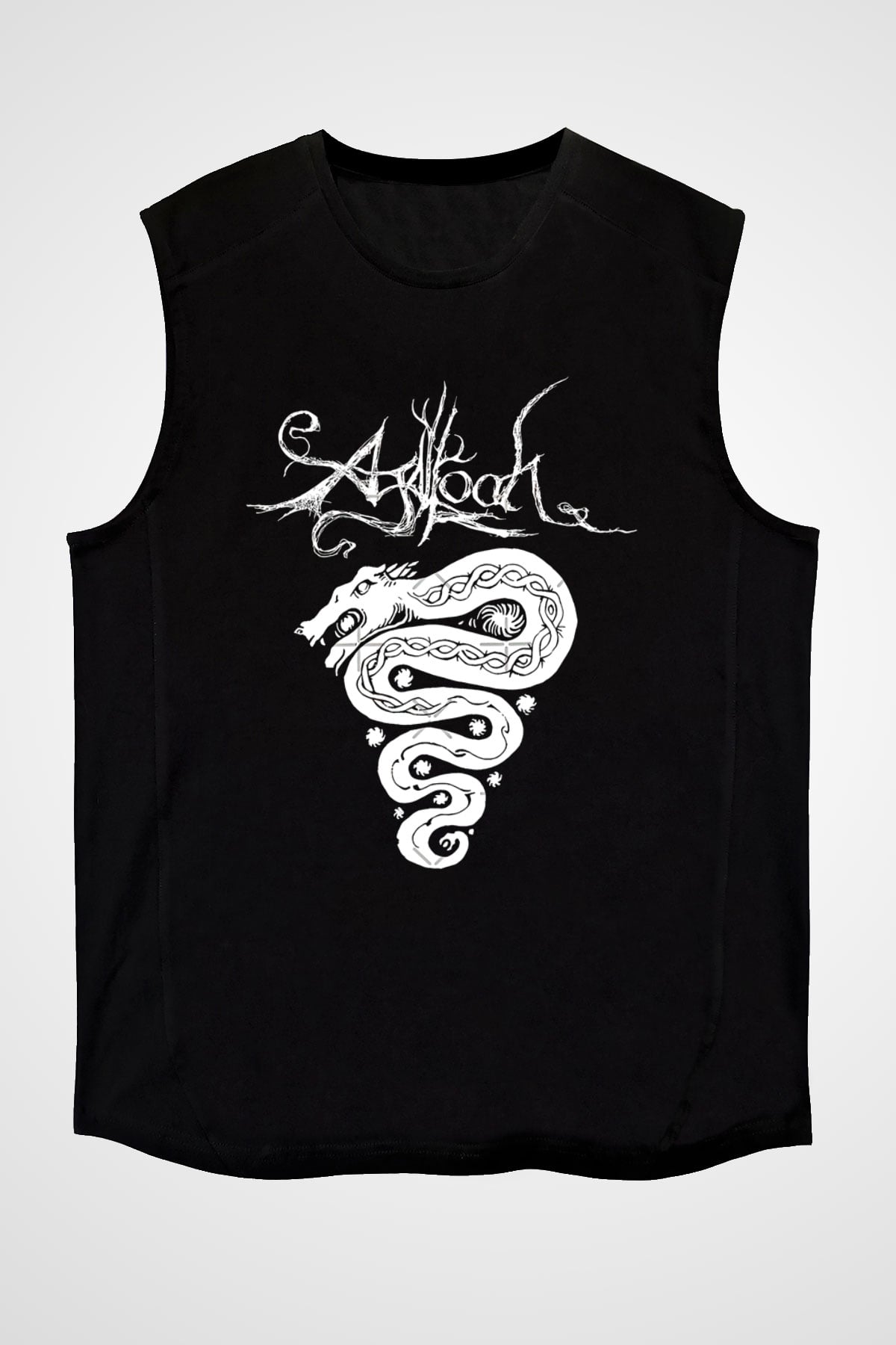 Agalloch Baskılı Unisex Siyah Kolsuz Tişört - Tshirt